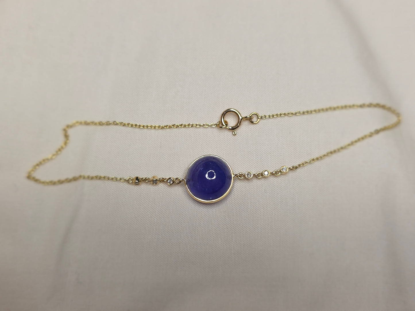 Golden Aura – 14K Yellow Gold & Tanzanite Cable Bracelet