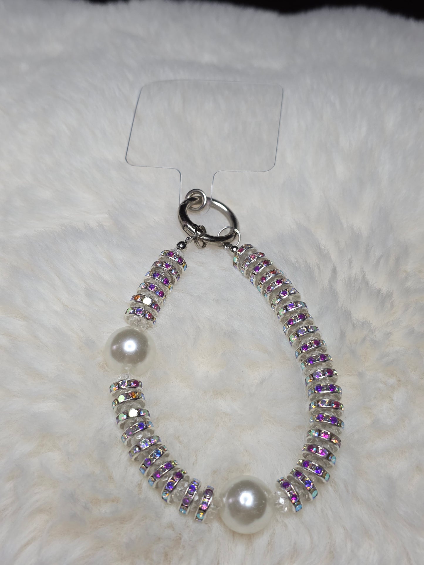 Beaded Wrist Strap – Pearl & Rhinestone Shine