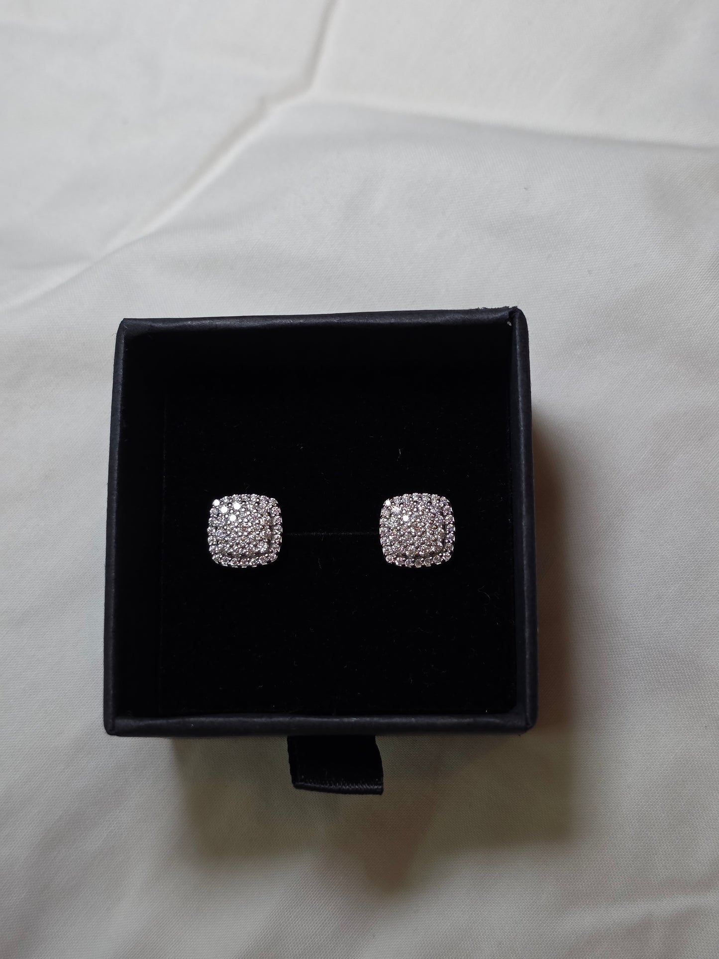 925 Sterling Silver Cushion Shape Moissanite Earrings With Screw Backs