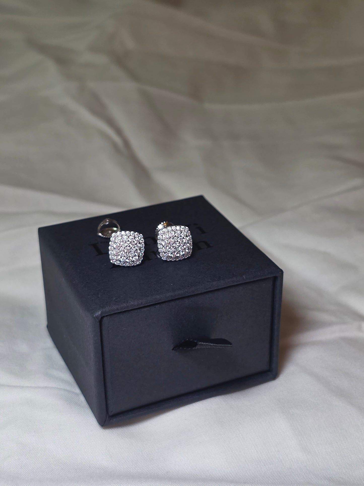 925 Sterling Silver Cushion Shape Moissanite Earrings With Screw Backs