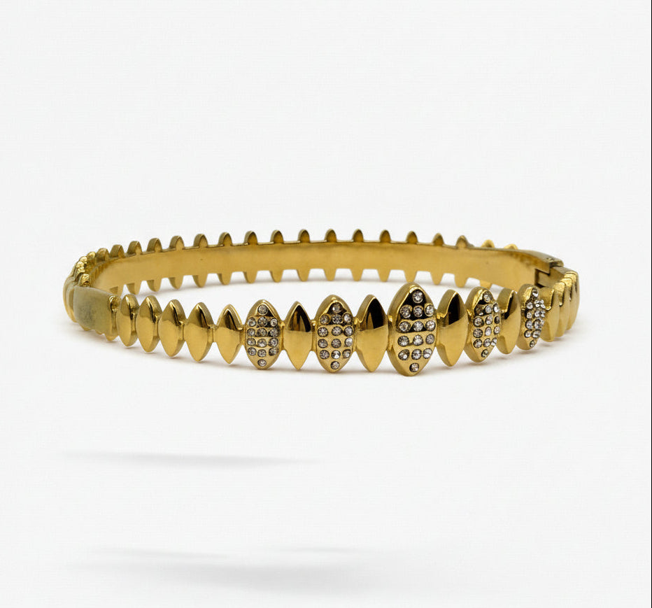 Golden Marquise Crystal Bangle