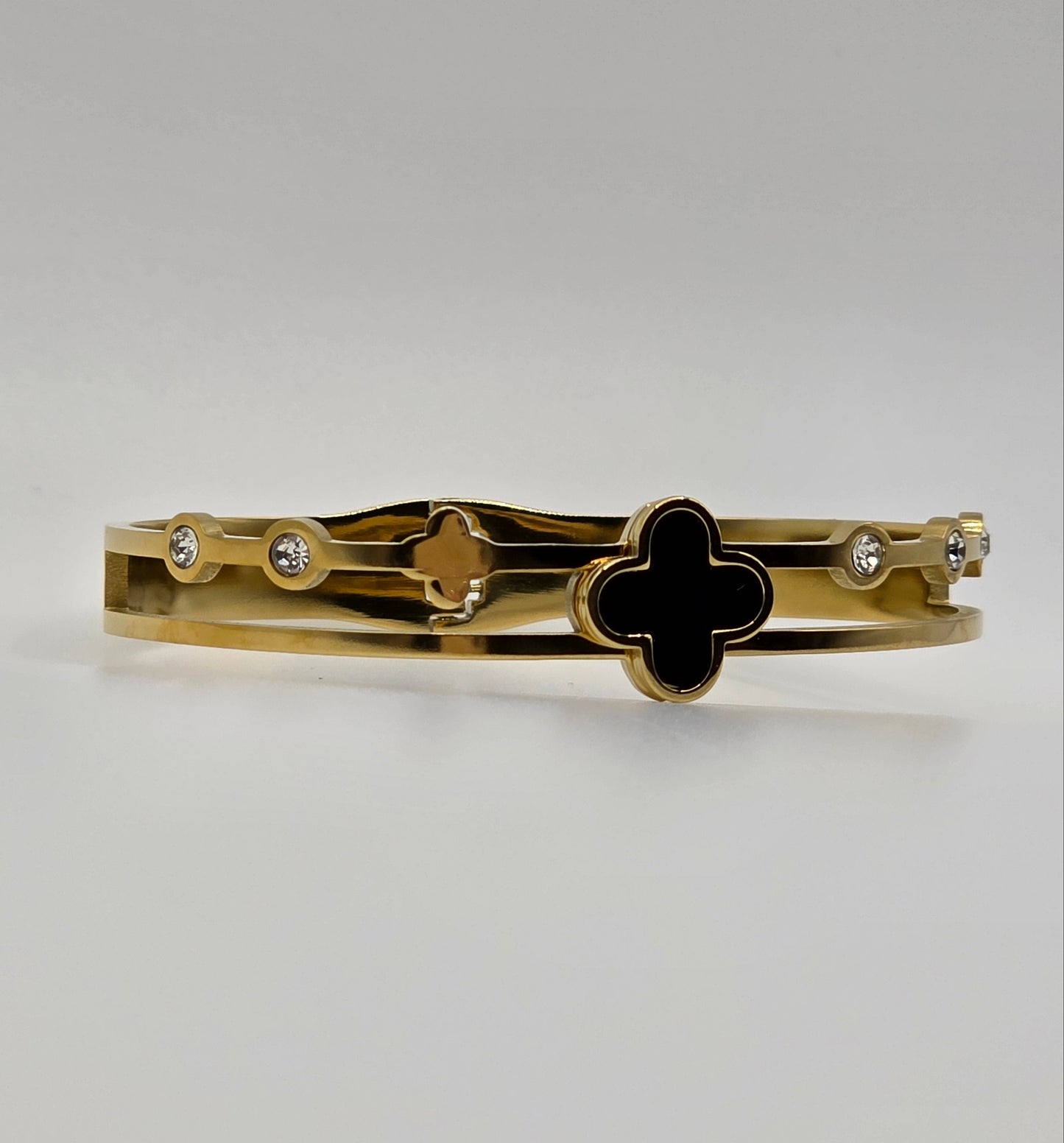 Black Clover Bangle – Gold Plated