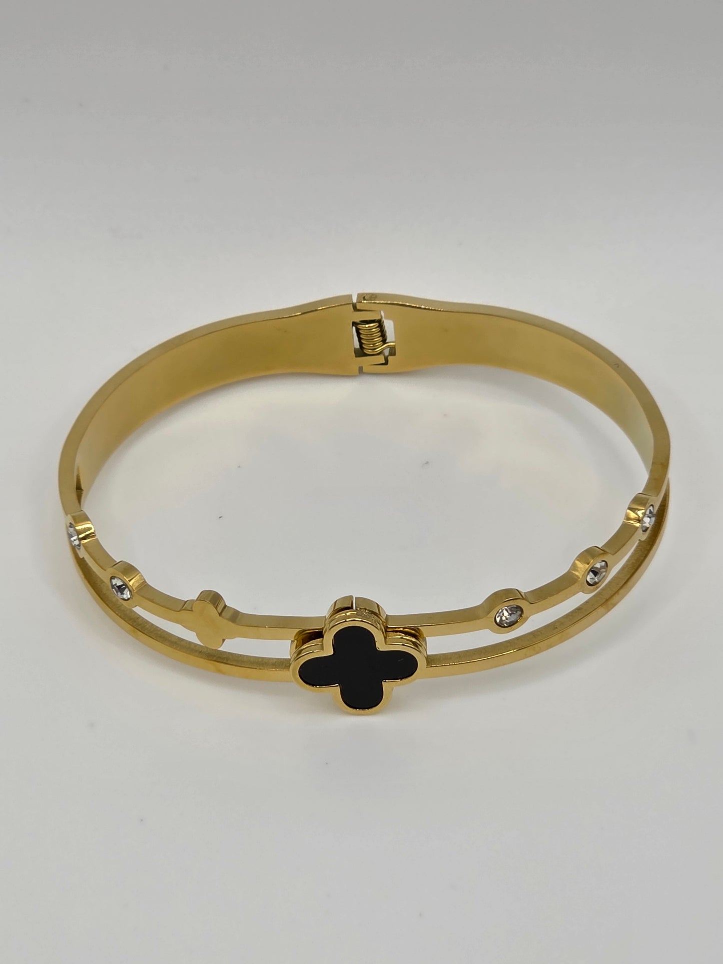 Black Clover Bangle – Gold Plated