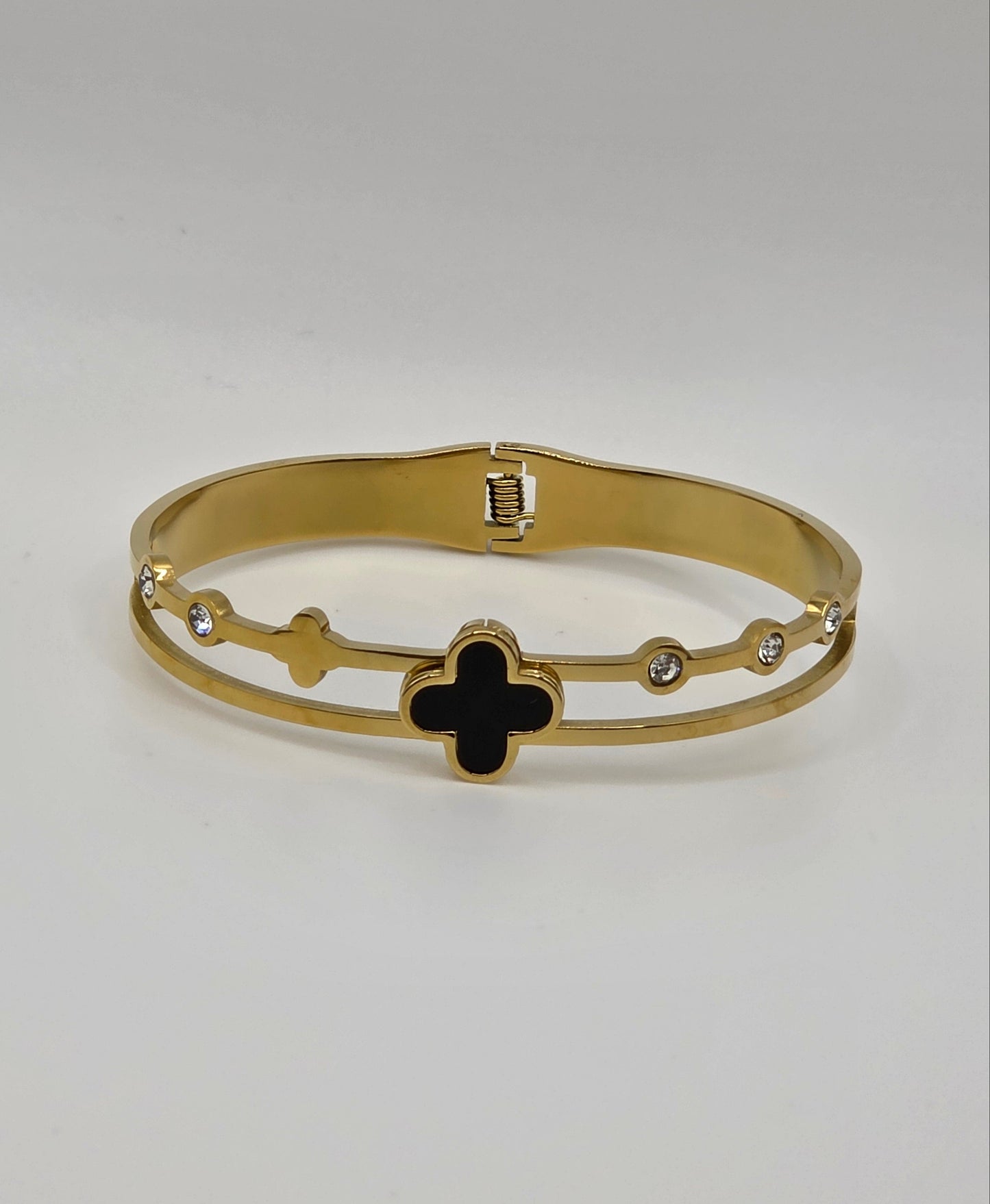 Black Clover Bangle – Gold Plated