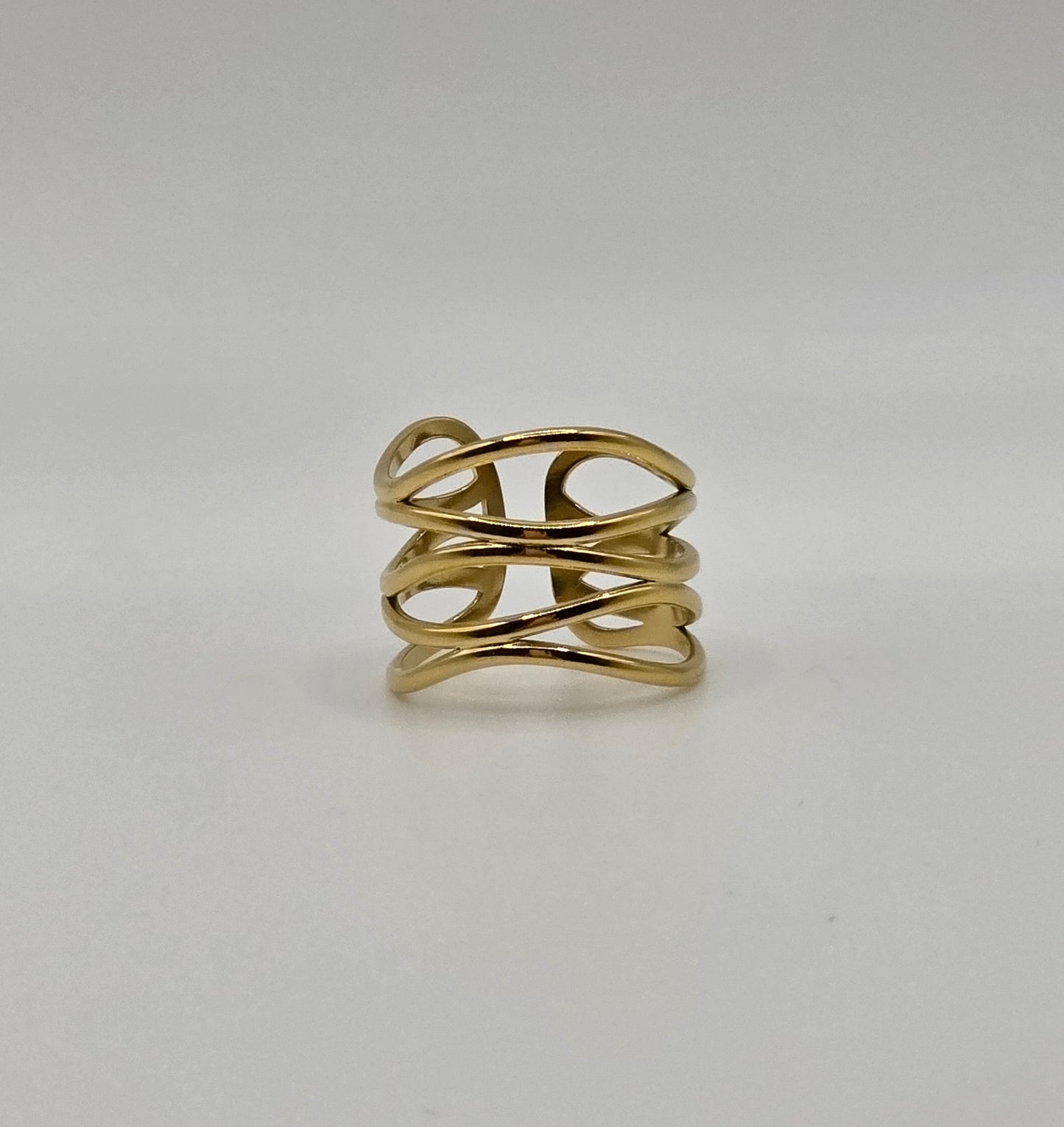 Sleek Criss-Cross Adjustable Ring – Gold, Silver & Two-Tone