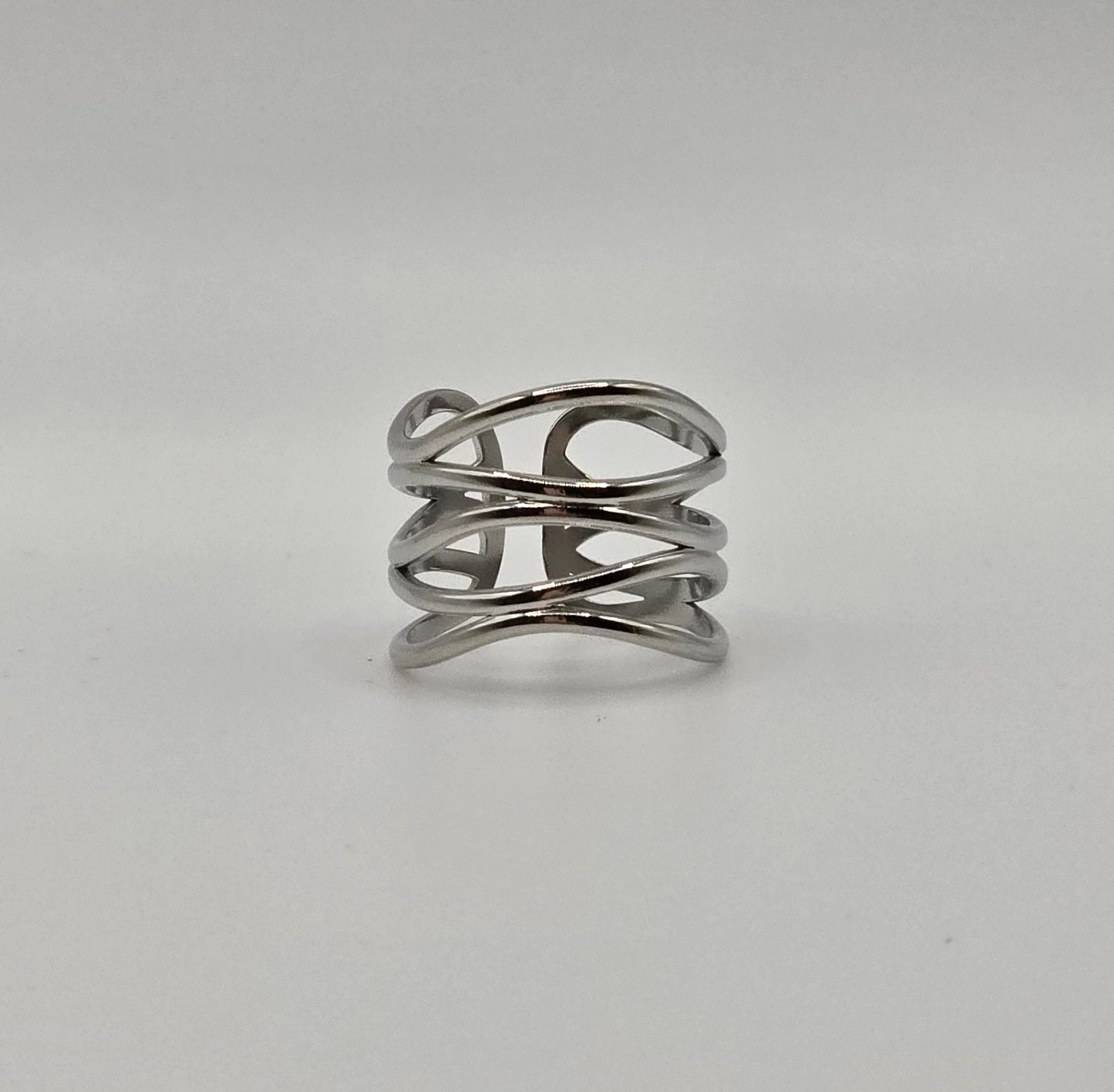 Sleek Criss-Cross Adjustable Ring – Gold, Silver & Two-Tone