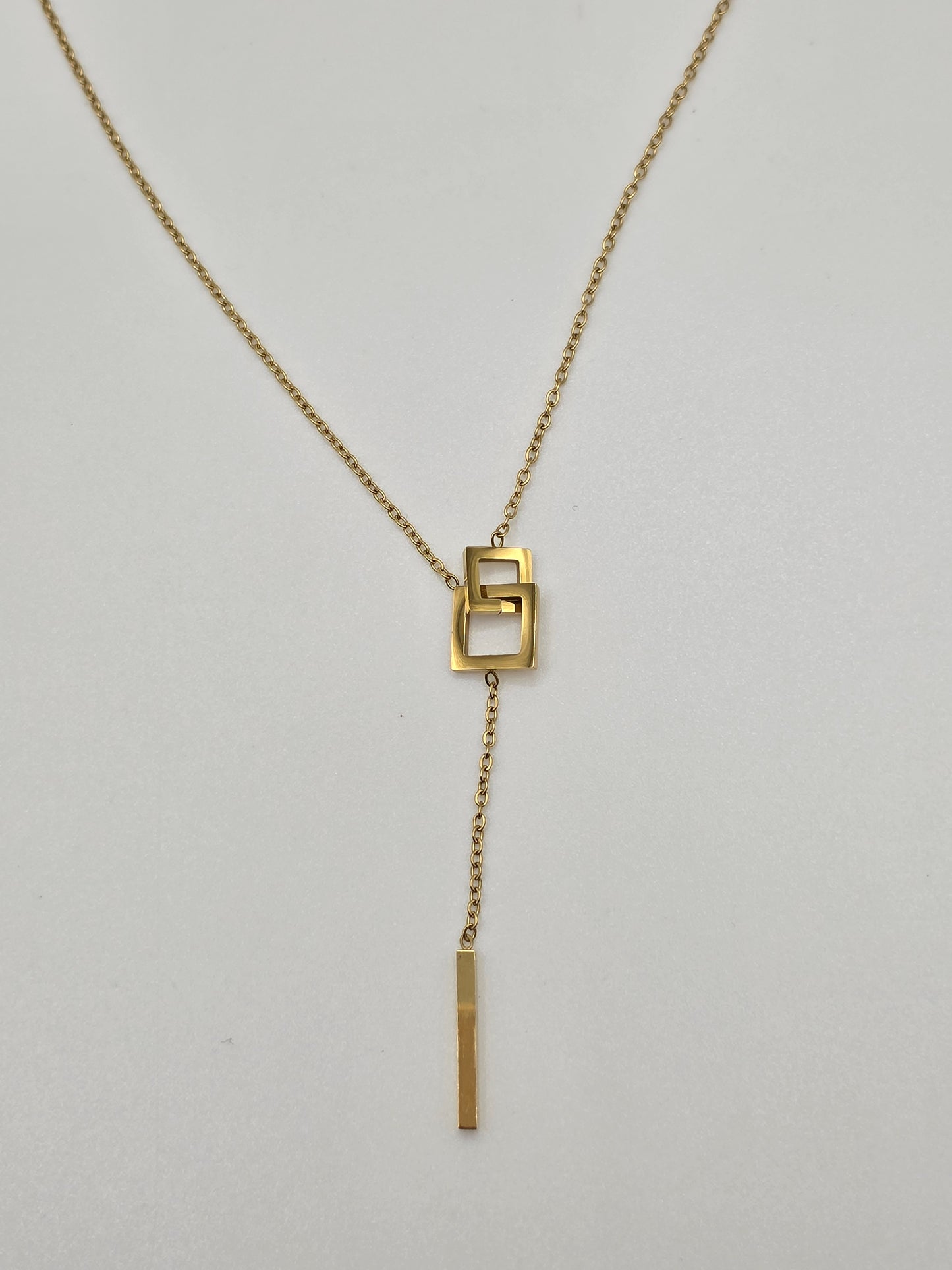Minimalist Drop Bar Necklace – Gold Plated
