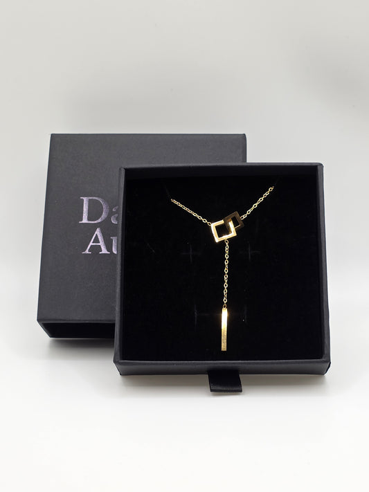 Minimalist Drop Bar Necklace – Gold Plated