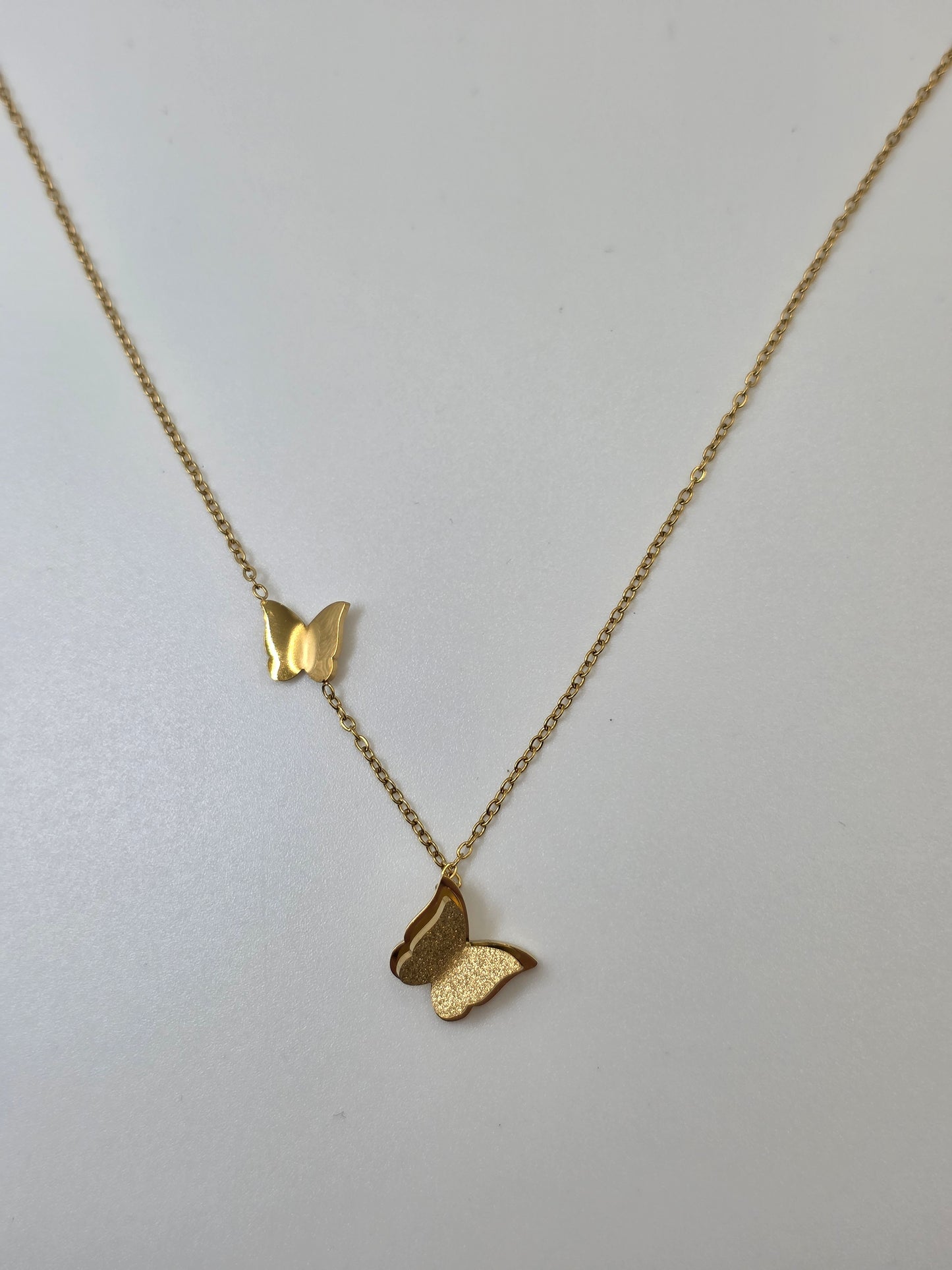 Double Butterfly Necklace – Gold Plated