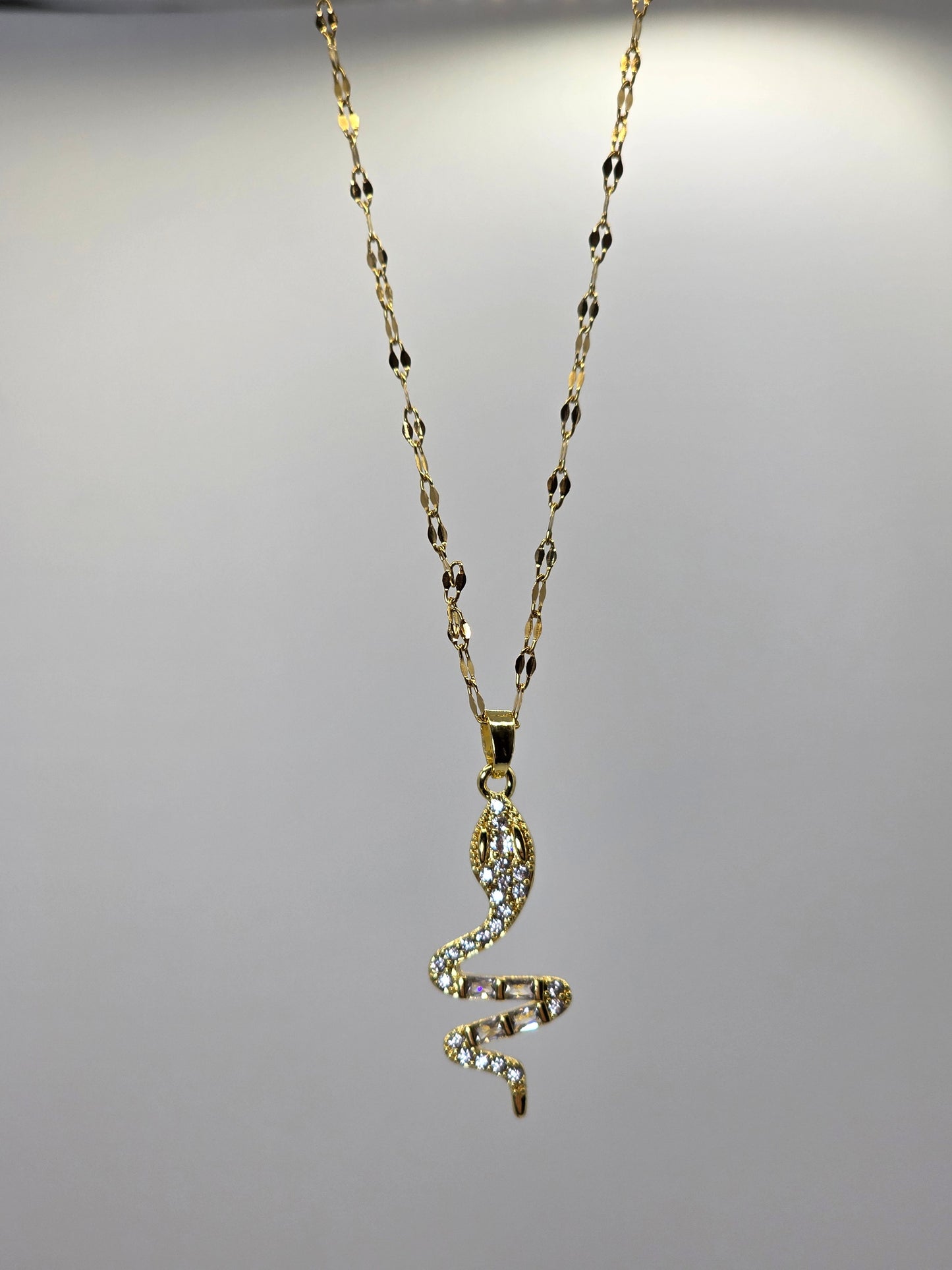 Radiant Snake Pendant Necklace – Gold or Silver Finish