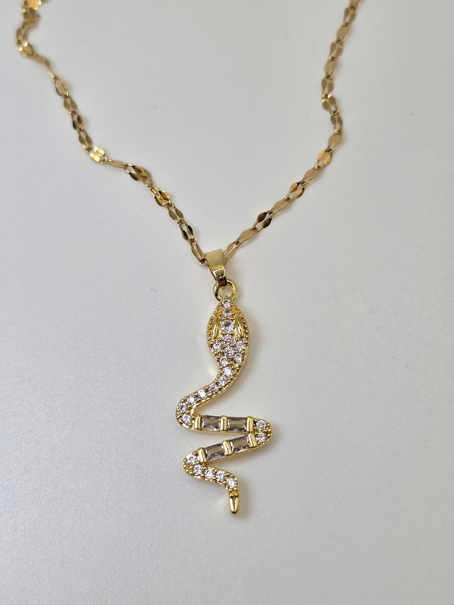Radiant Snake Pendant Necklace – Gold or Silver Finish
