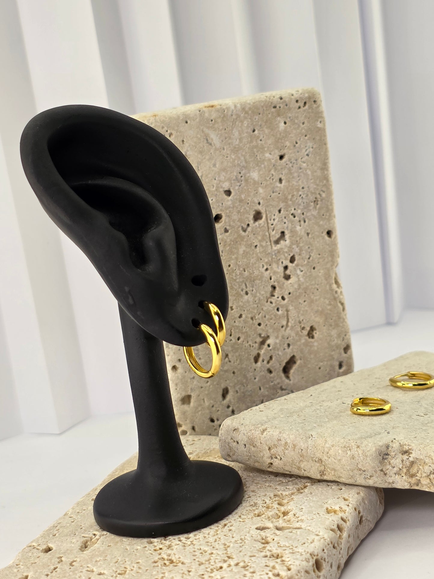 18K Gold-Plated Huggie Hoops (12mm & 14mm)