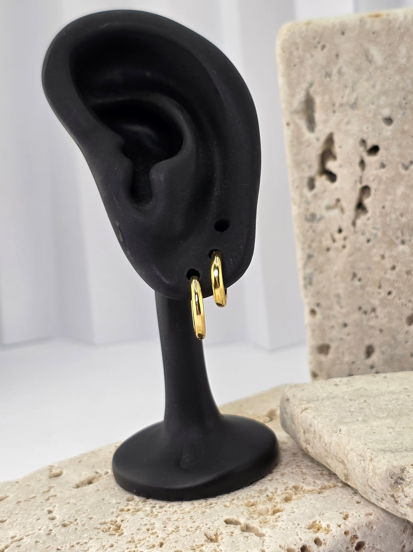 18K Gold-Plated Huggie Hoops (12mm & 14mm)
