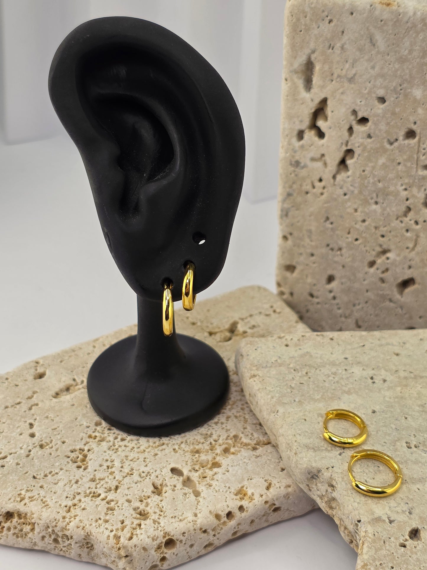 18K Gold-Plated Huggie Hoops (12mm & 14mm)