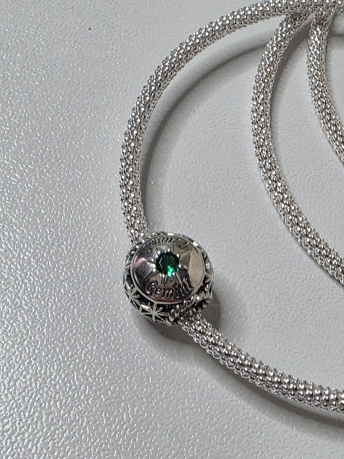 Zodiac Charm Pendant – 925 Sterling Silver with Birthstone Detail