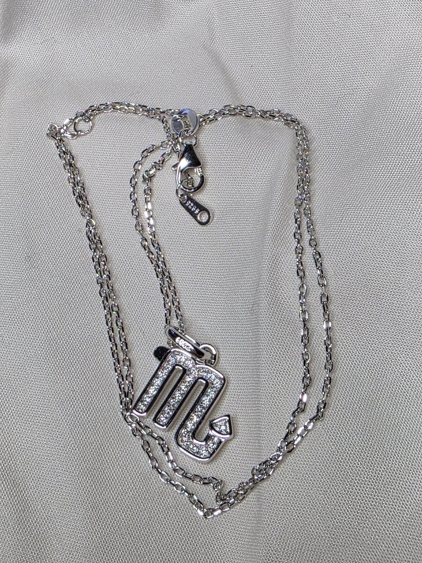925 Sterling Silver Zodiac Moissanite Necklace