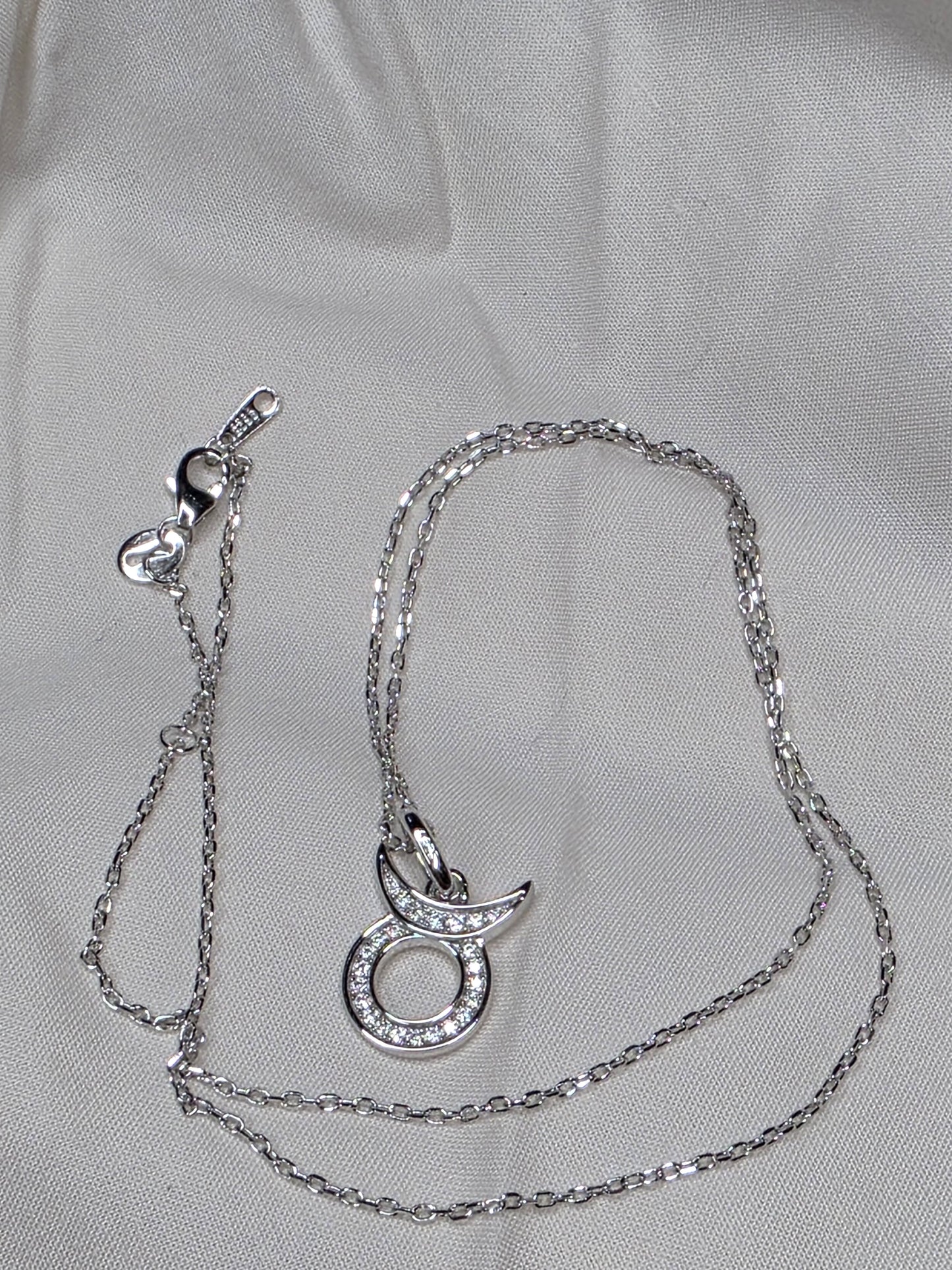 925 Sterling Silver Zodiac Moissanite Necklace