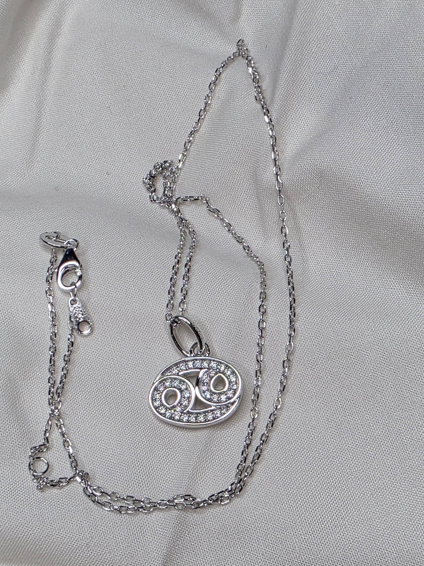 925 Sterling Silver Zodiac Moissanite Necklace