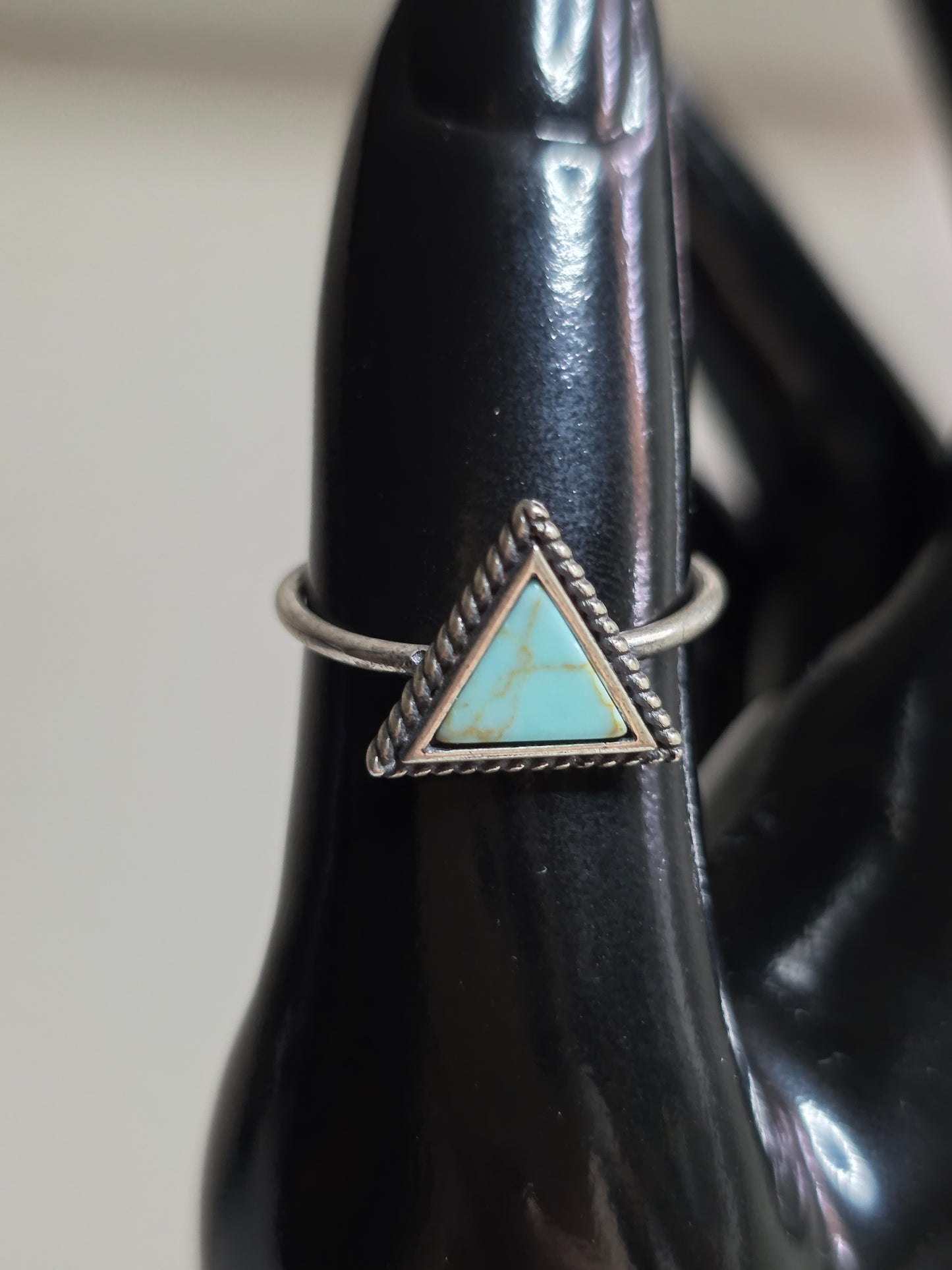 Vintage Turquoise Adjustable Ring – Antiqued Finish