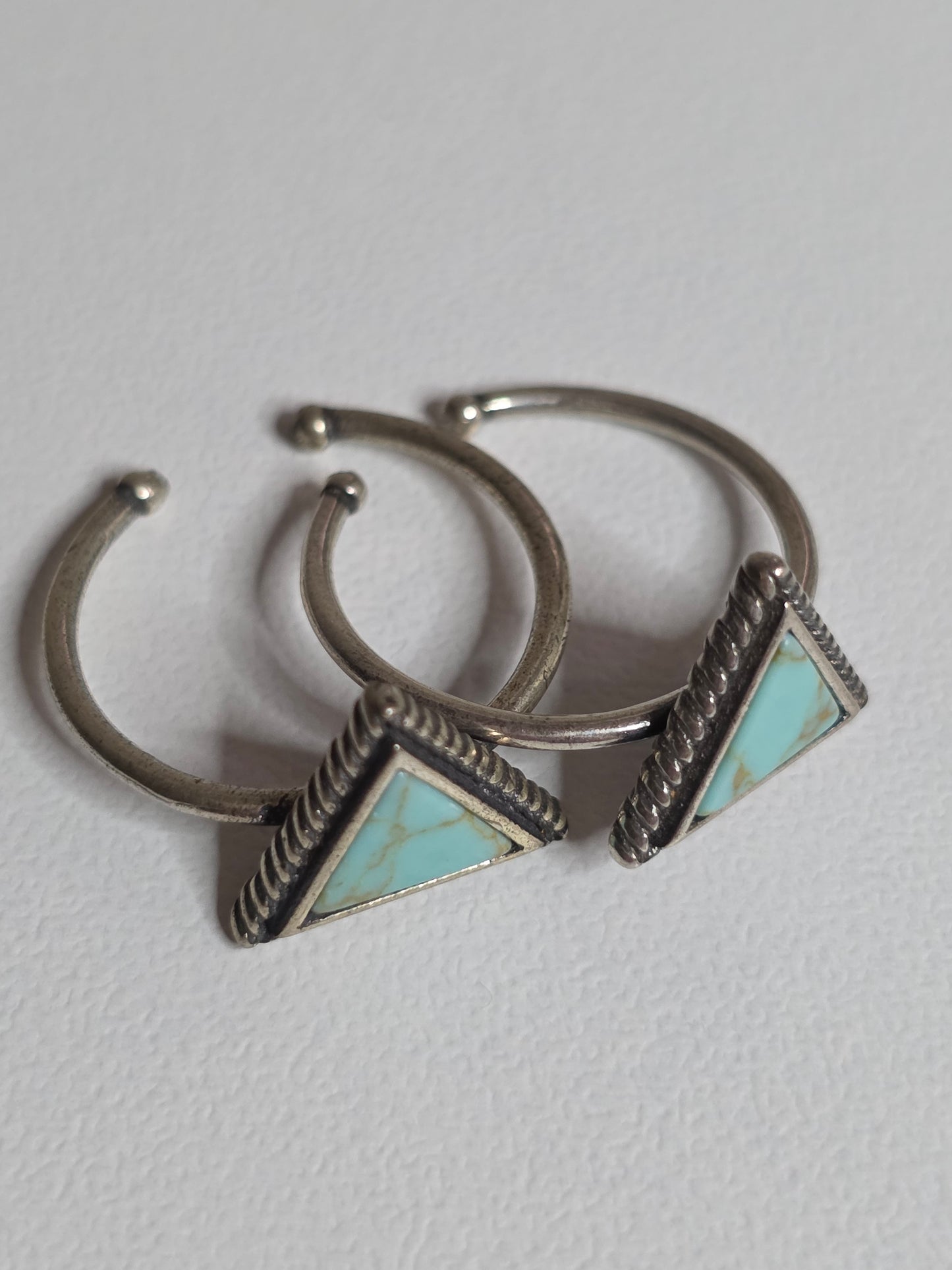 Vintage Turquoise Adjustable Ring – Antiqued Finish