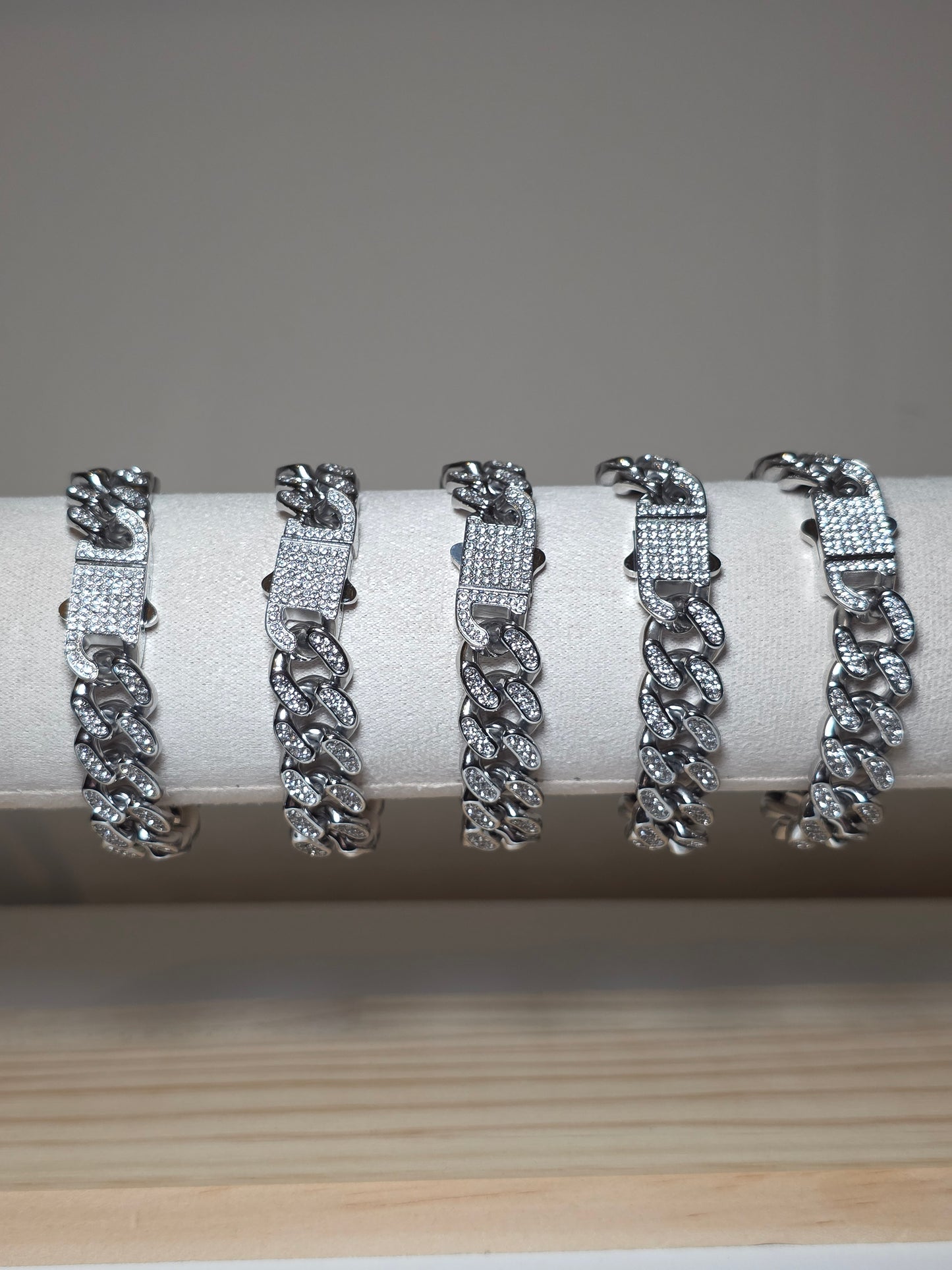 Iced Cuban Link Statement Bracelet – Stainless Steel Silver Finish