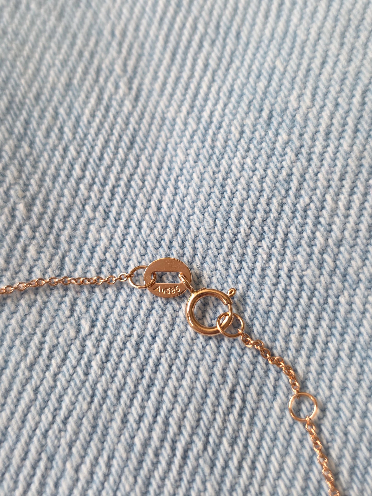 14K Solid Rose Gold Dainty Star Diamond Bracelet