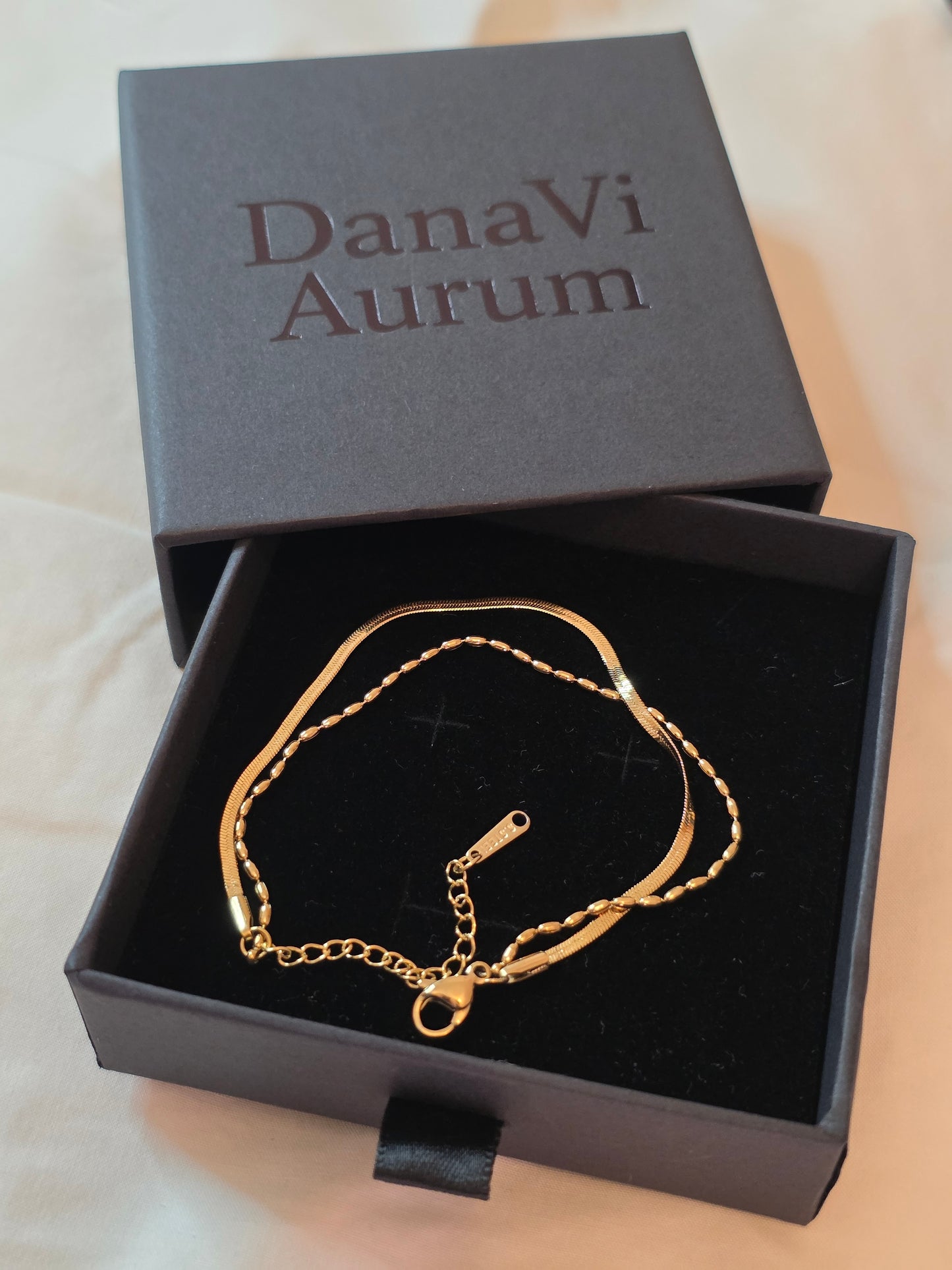 18K Gold Waterproof Bracelets | Cuban Chain | Oval | Geometric | Layered Duo