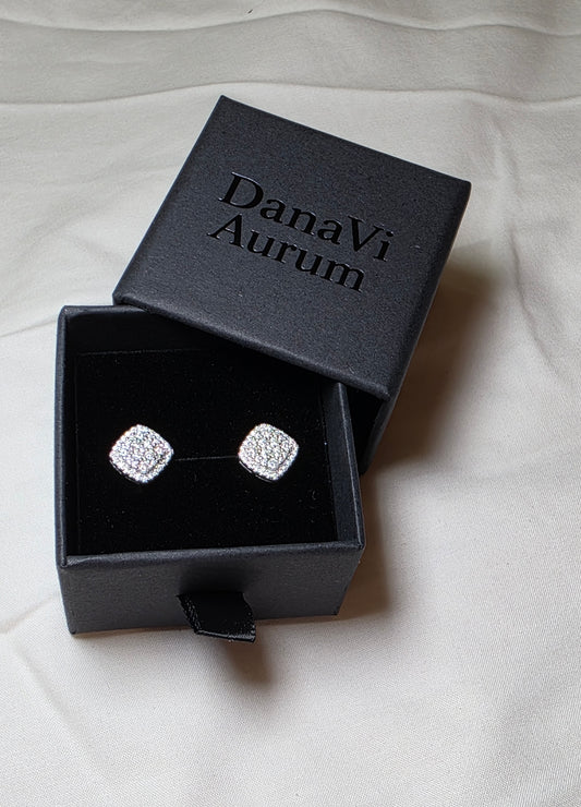 57ct Moissanite Cushion Cut Stud Earrings – 925 Sterling Silver