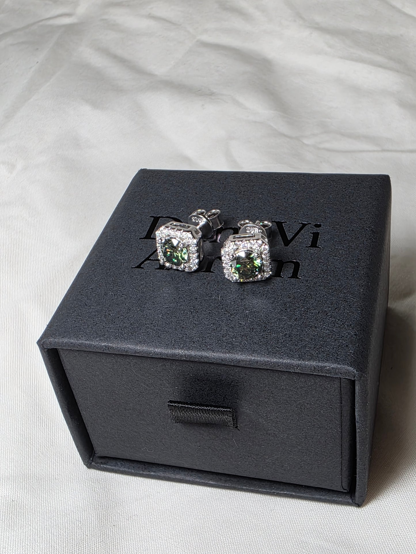 Emerald Moissanite Luxury Stud Earrings 925 Silver