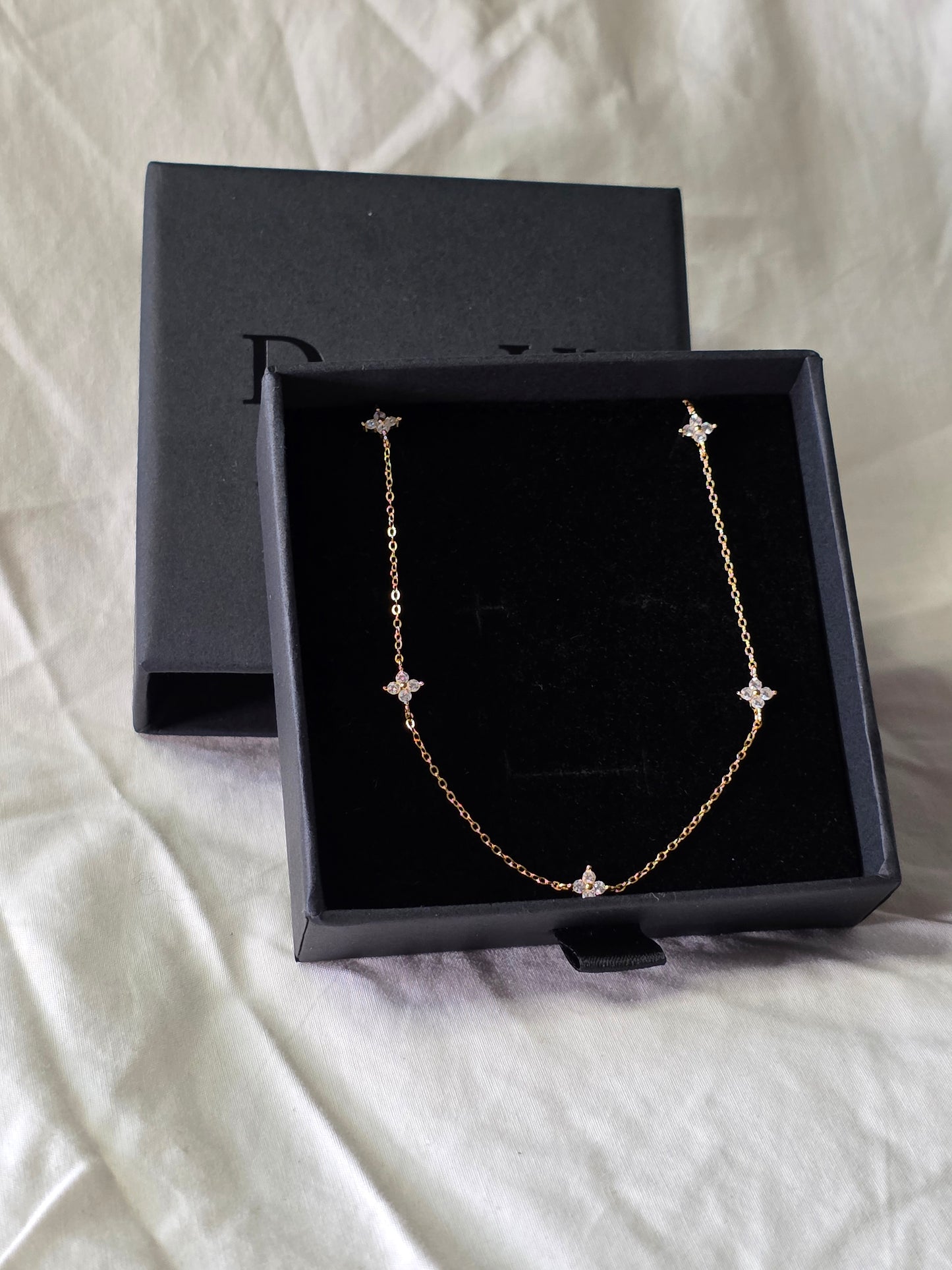 Clover Glow Choker – Double the Luck, Double the Drip 925 Silver Sterling