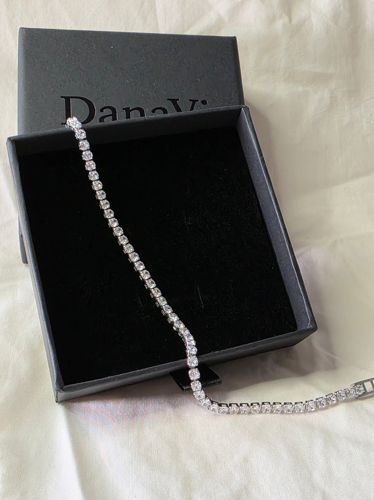 3mm Iced Tennis Bracelet – White Gold Finish Stainless Steel