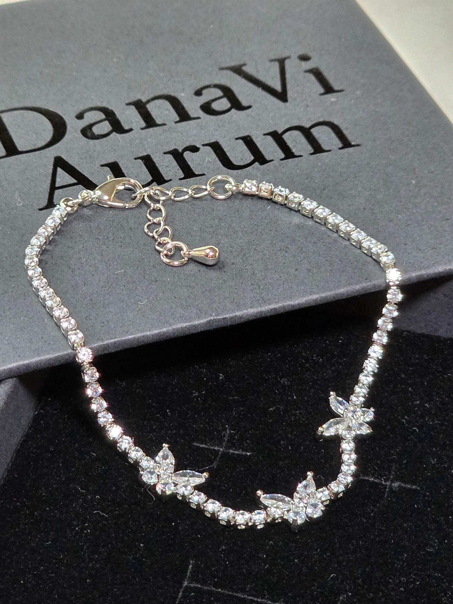 Butterfly Elegance Tennis Bracelet – Gold & Silver Options