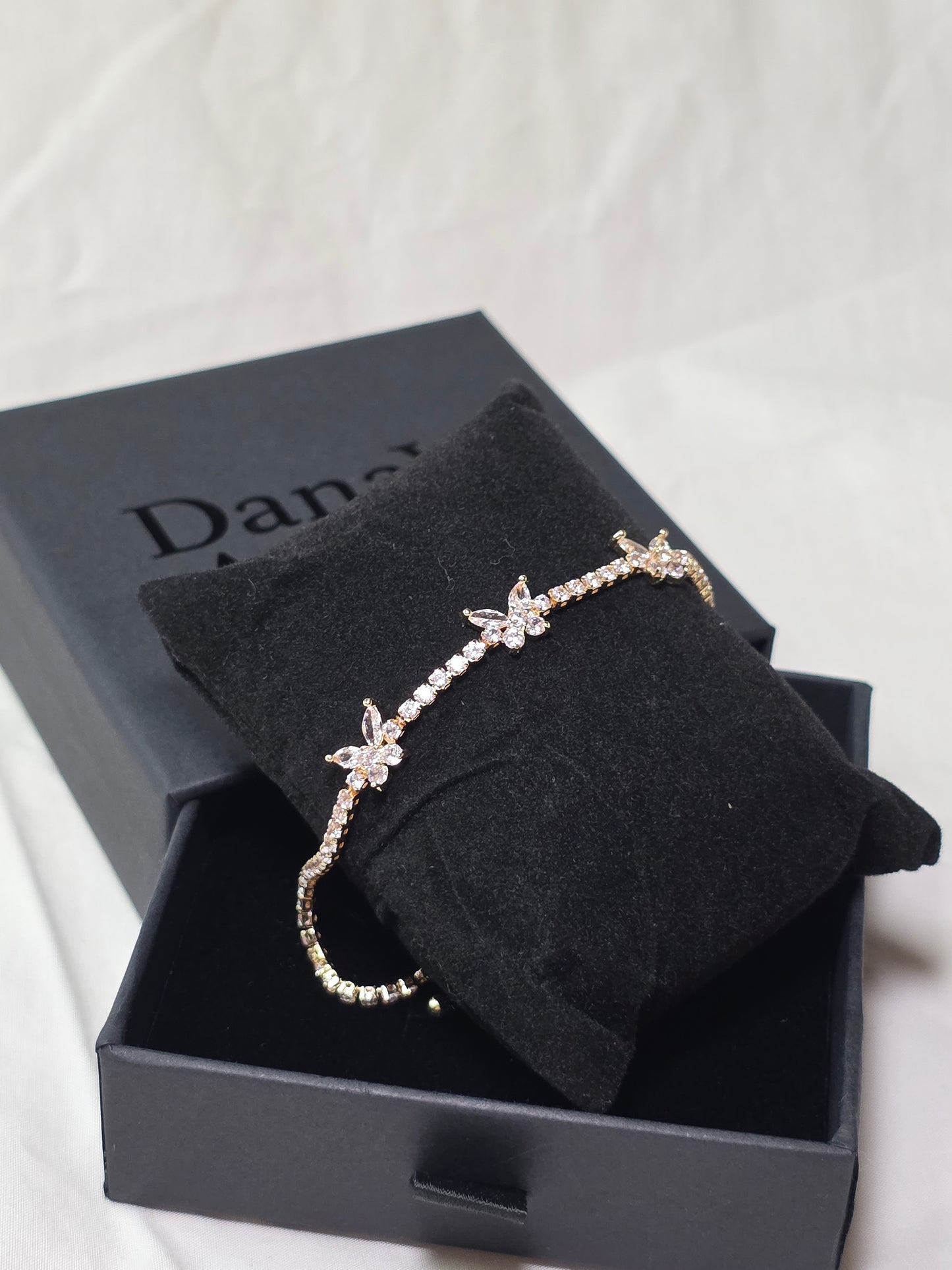 Butterfly Elegance Tennis Bracelet – Gold & Silver Options