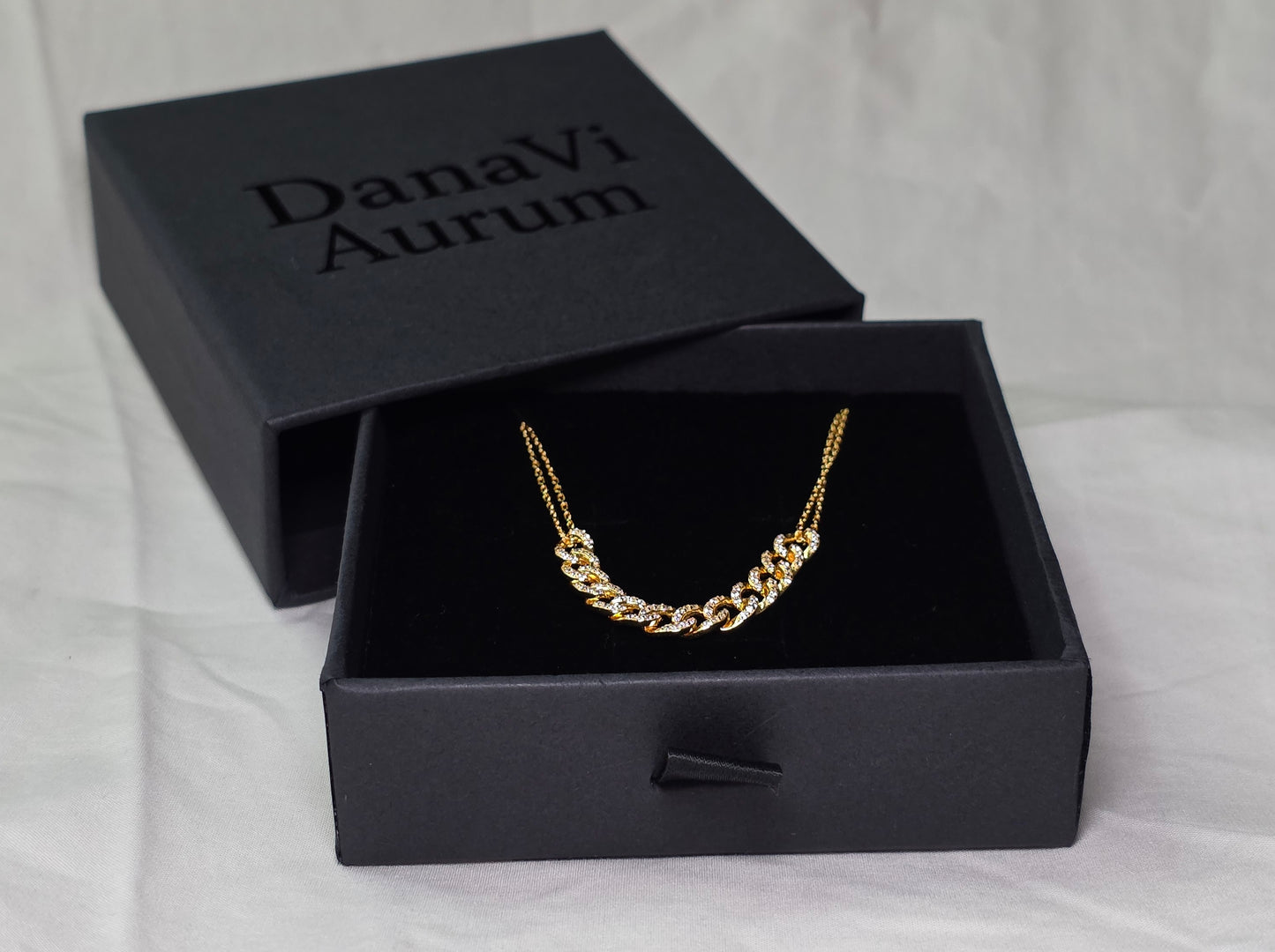 18K Gold-Plated Zircon Link Chain Bracelet – 925 Sterling Silver