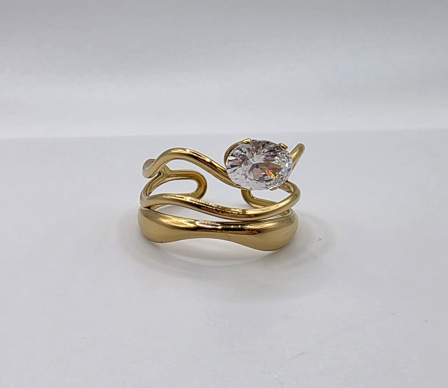 Bold Elegance: Adjustable Gold Statement Rings 18k Gold Plated (Buy 2, Get 1 Free)