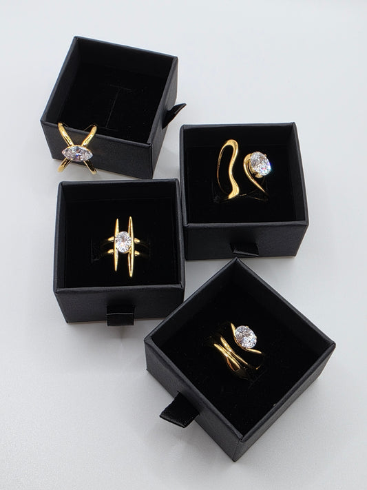 Bold Elegance: Adjustable Gold Statement Rings 18k Gold Plated (Buy 2, Get 1 Free)