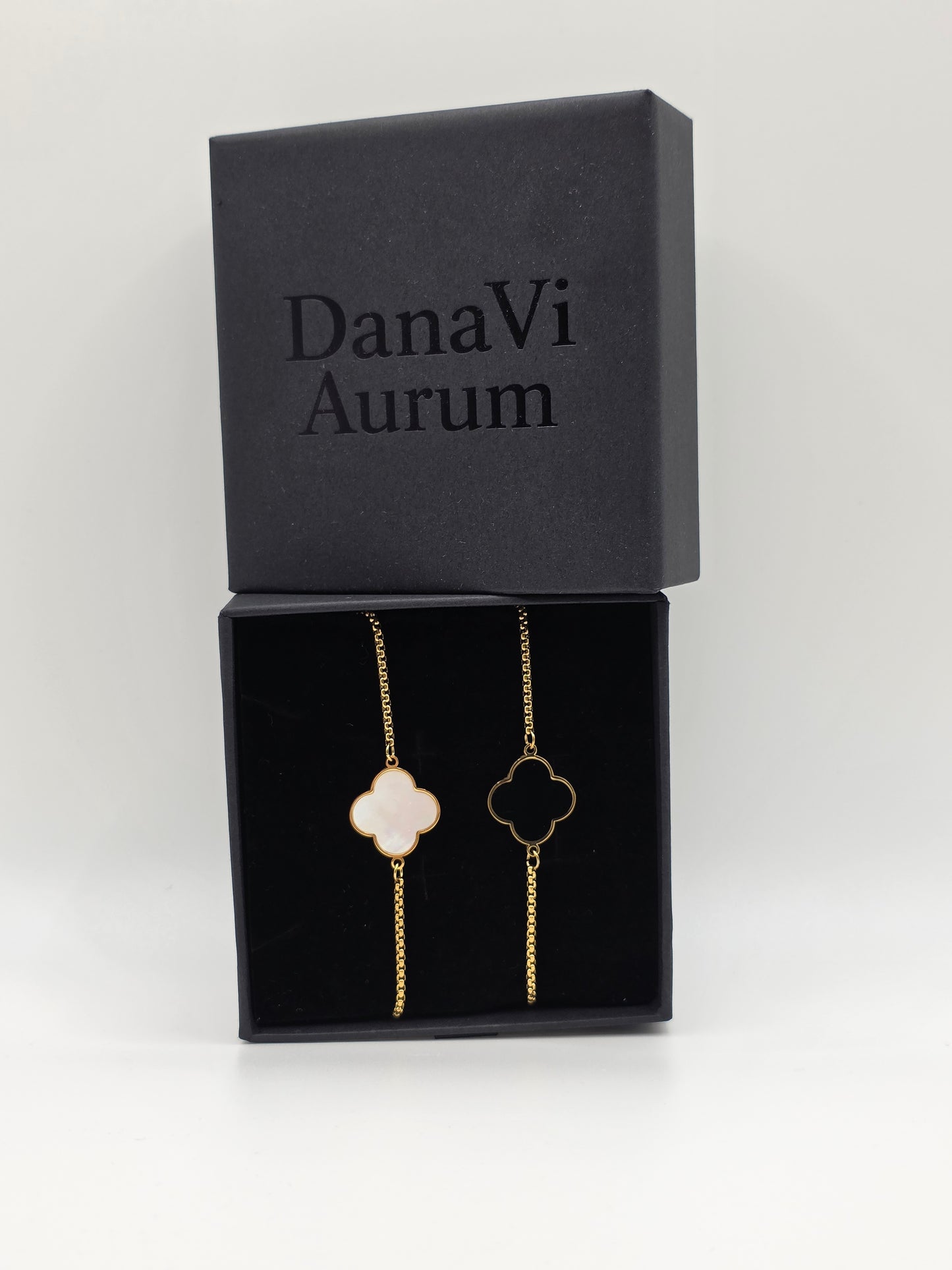 Lucky Clover Adjustable Bracelet – 18K Gold Plated Stainless Steel