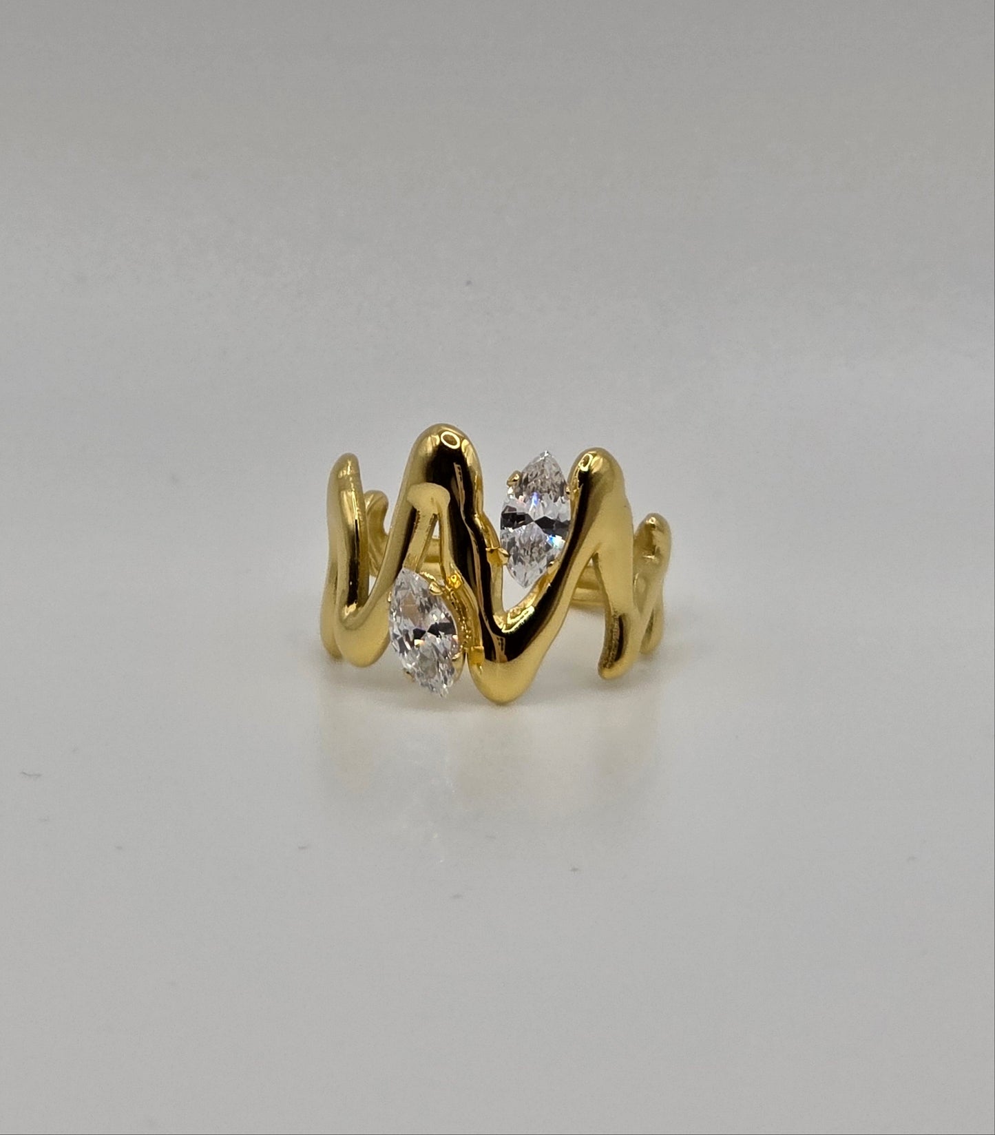 Bold Sparkle Collection – Adjustable Gold-Plated Rings (Buy 2, Get 1 Free)