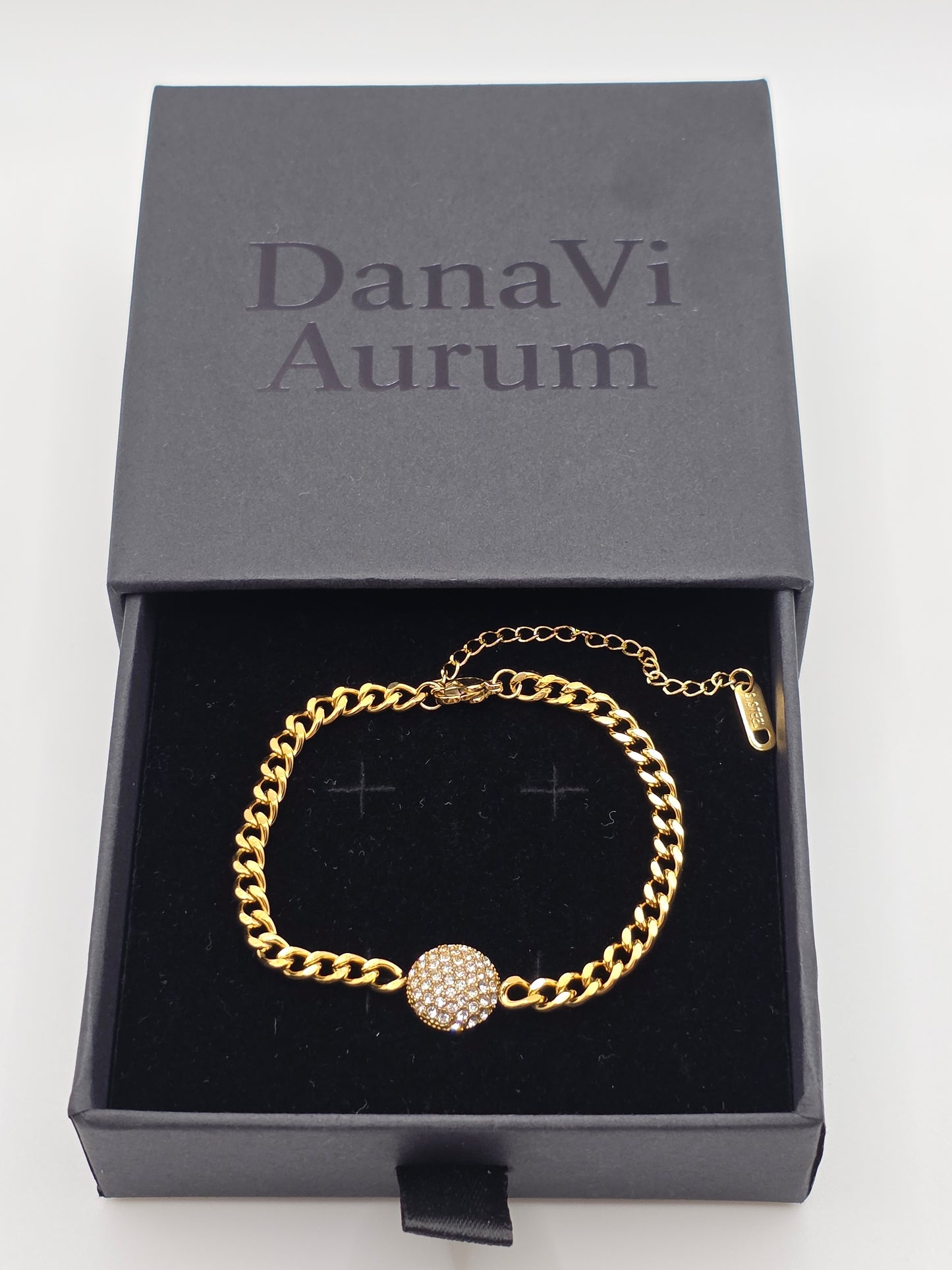 Golden Glow Pavé Sphere Bracelet – Gold Plated
