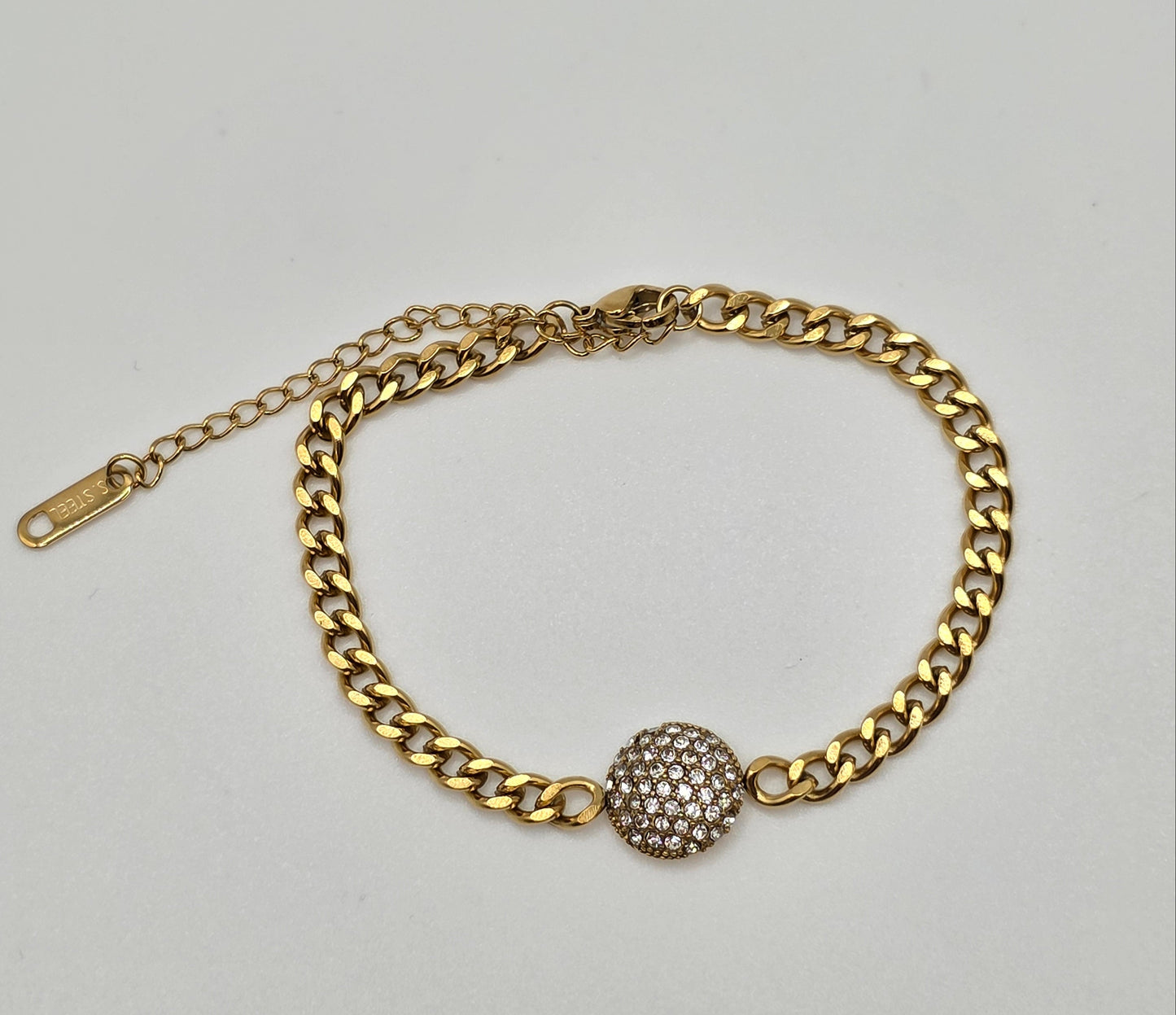 Golden Glow Pavé Sphere Bracelet – Gold Plated