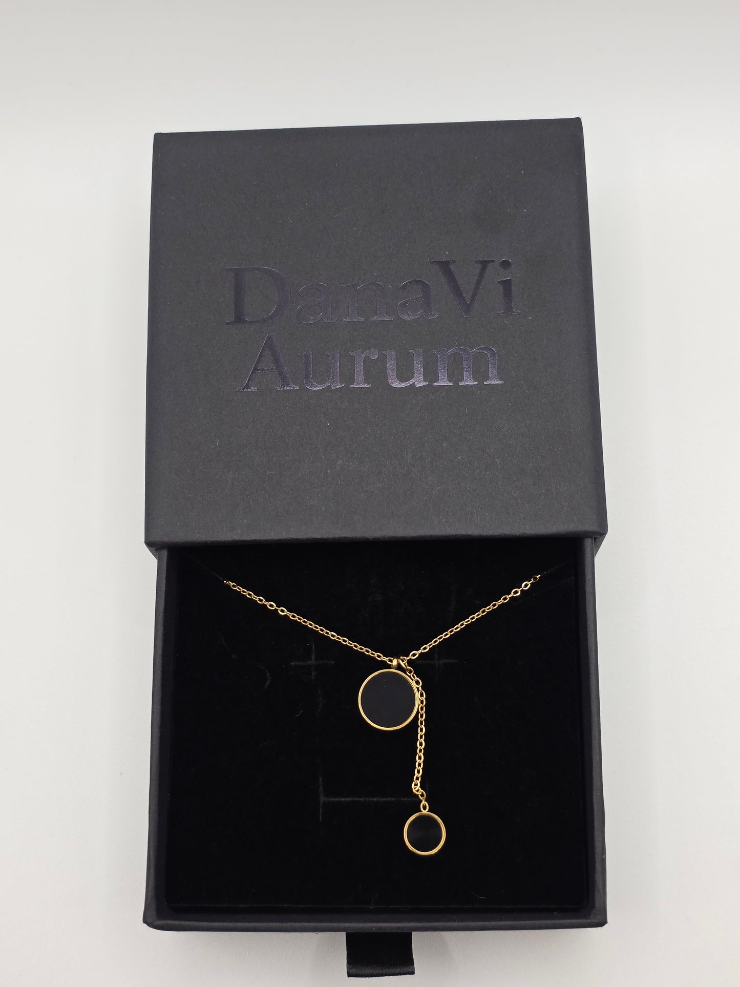 Double Circle Drop Necklace – Bold Minimalism