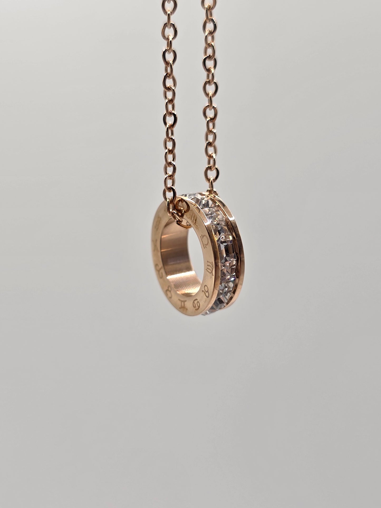Celestial Rose Gold Zodiac Necklace