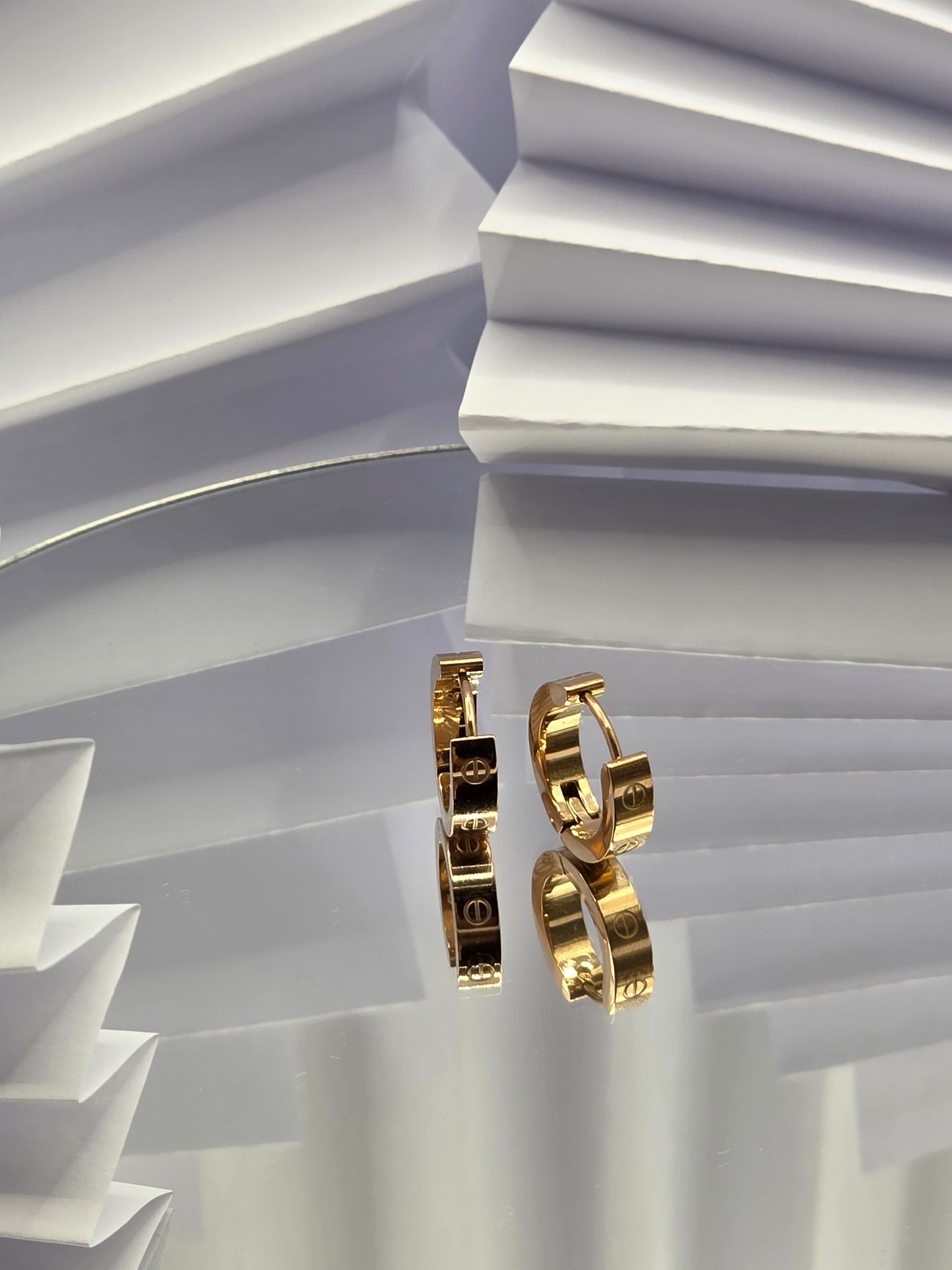 Designer-Inspired Gold Huggie Hoops – 18K Plated Stainless Steel
