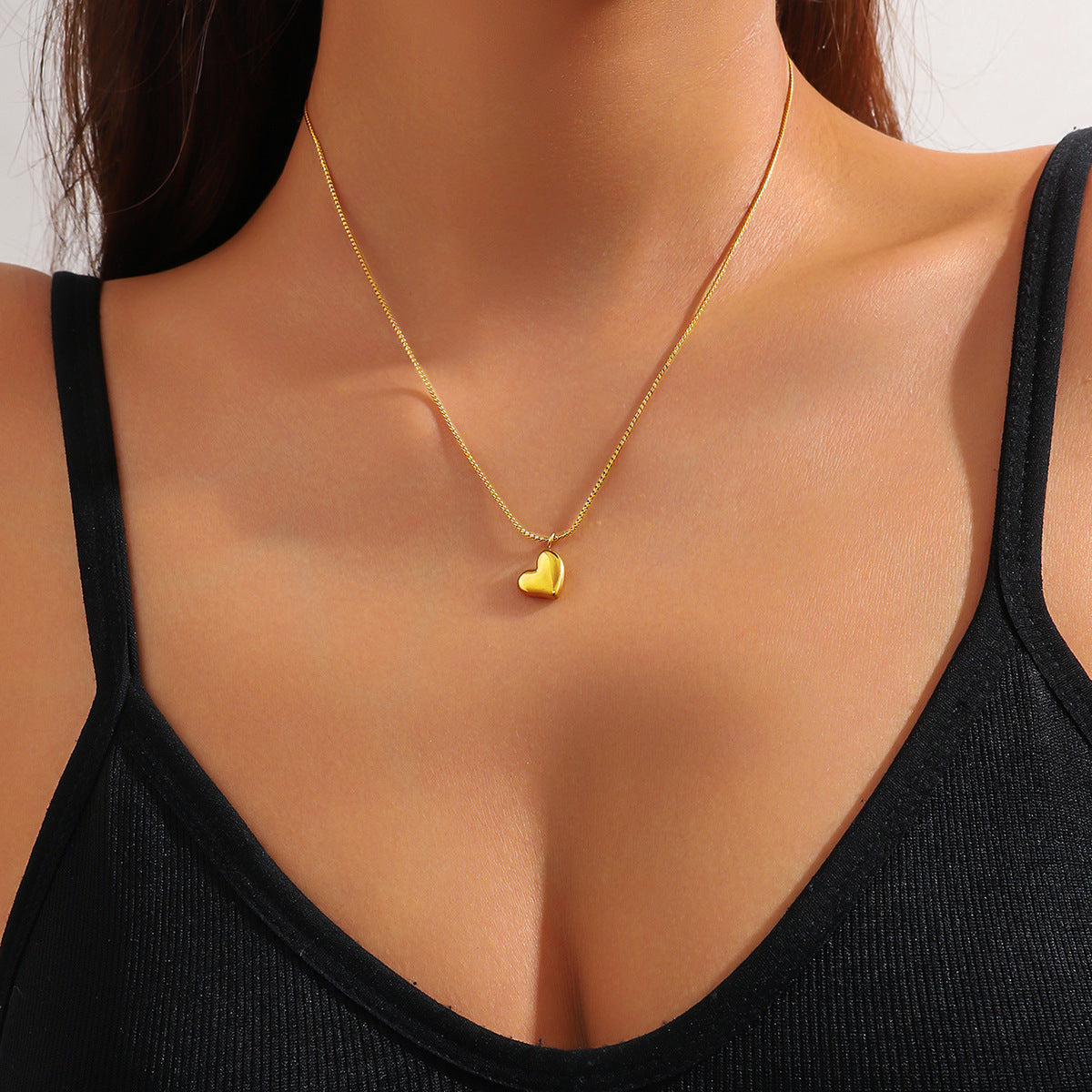 Golden Heart Pendant Necklace