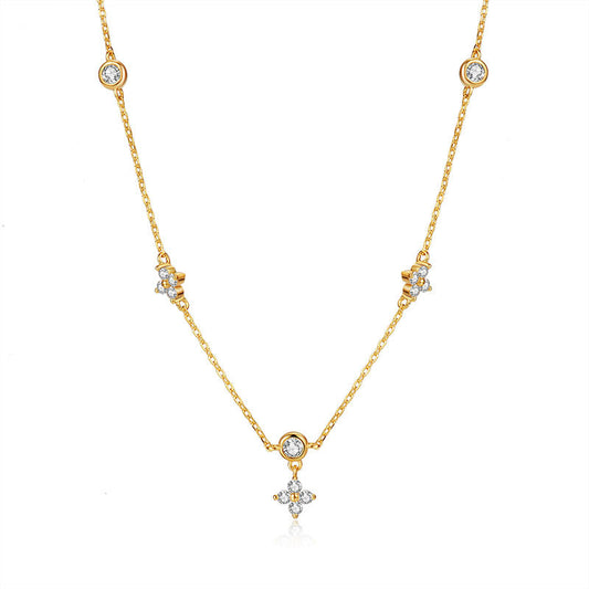 Clover Zircon Necklace – Elegance with a Twist of Sparkle 925 Sterling Silver