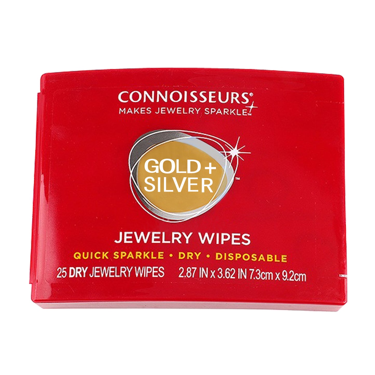 Connoisseurs Gold & Silver Jewelry Wipes – 25 Count Quick Sparkle | Dry | Disposable