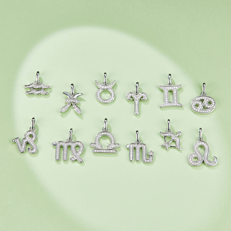 925 Sterling Silver Zodiac Moissanite Necklace