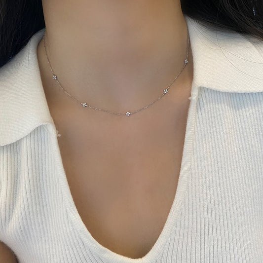 Clover Glow Choker – Double the Luck, Double the Drip 925 Silver Sterling