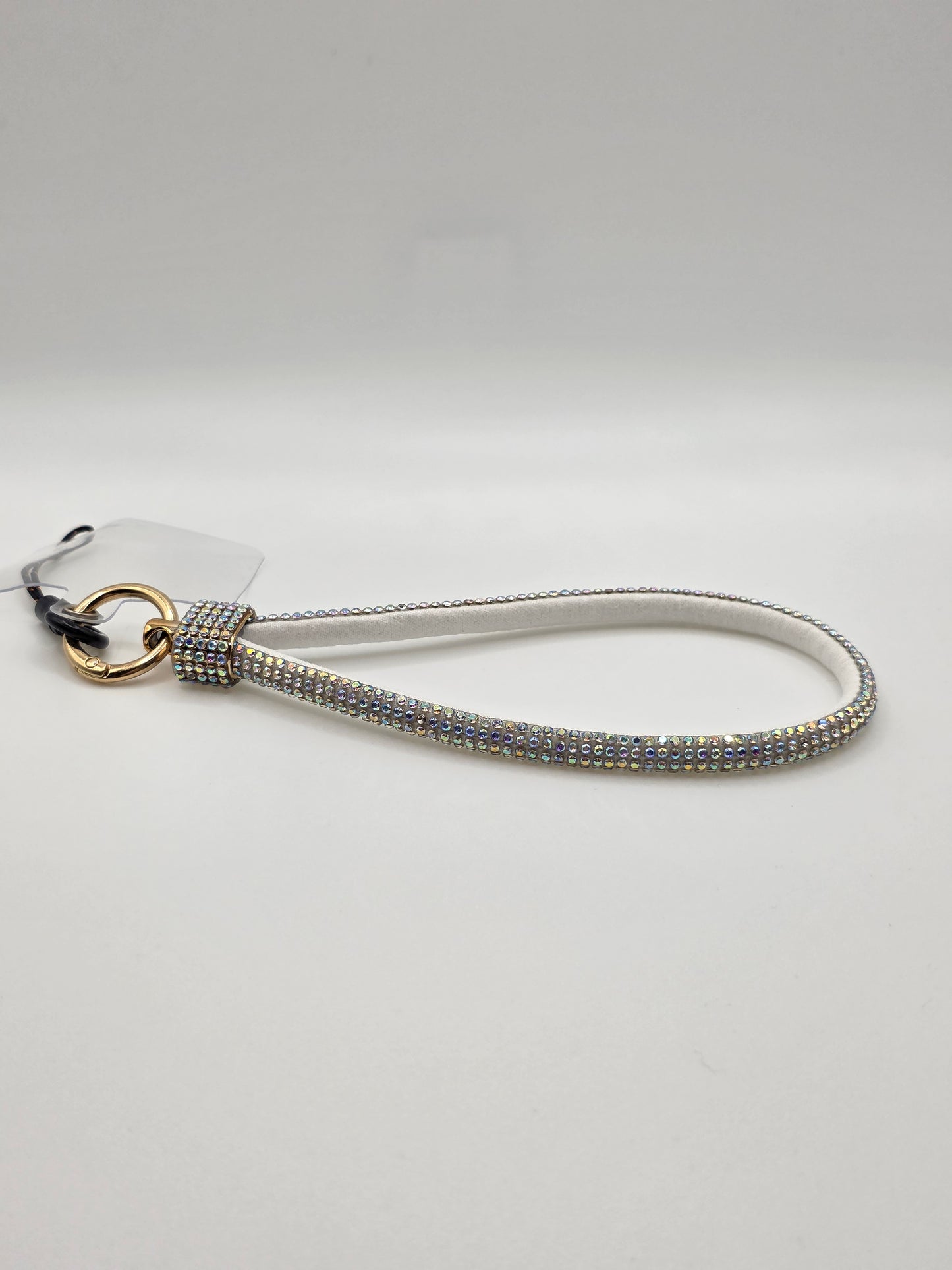 Sparkle Grip Phone Lanyard – White & Crystal Edition