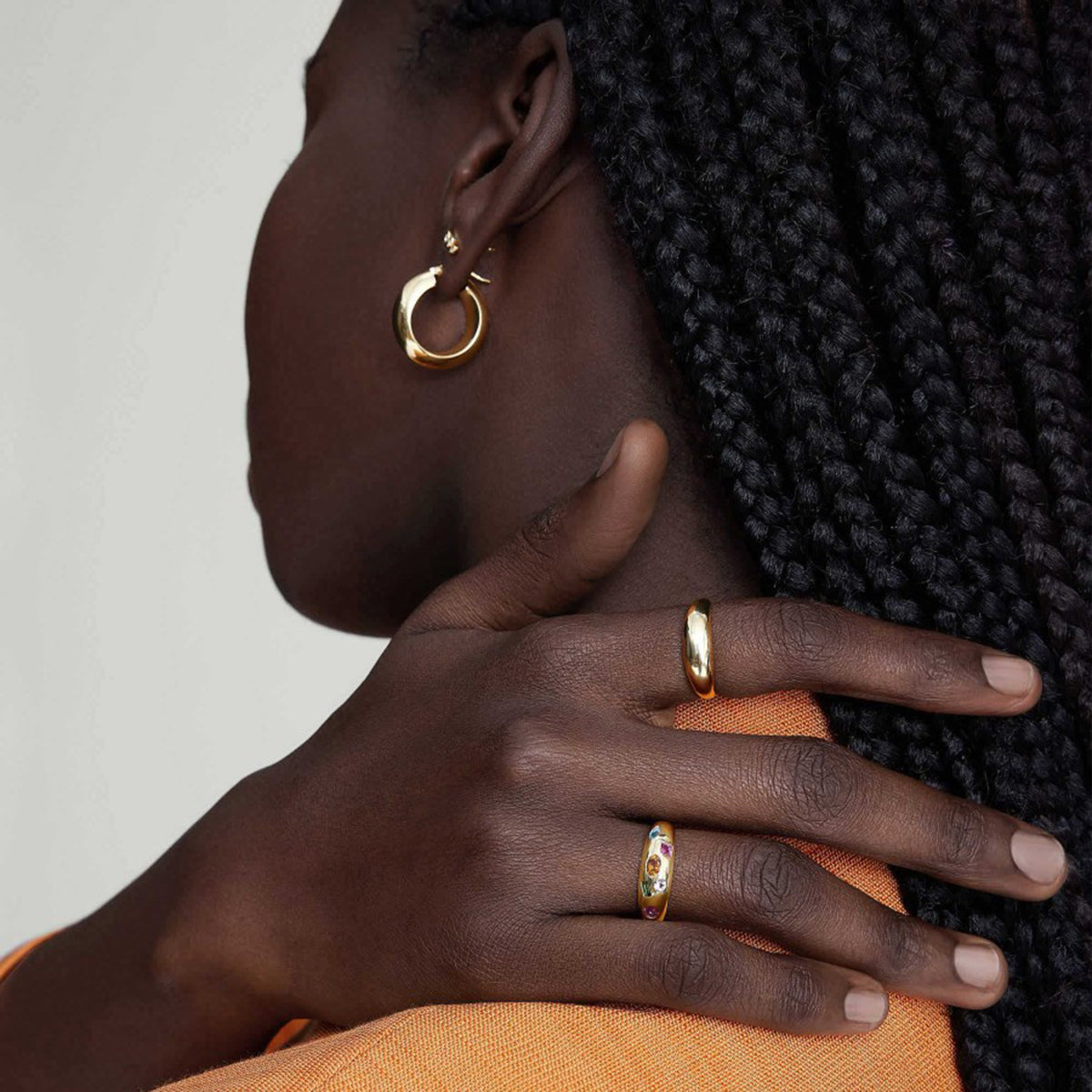Chunky Zircon Statement Ring 18K Gold Plated